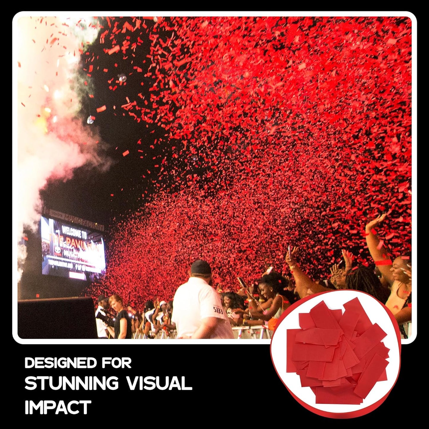 Red Biodegradable Confetti - Rectangular Tissue Paper Confetti for Cannon and Launcher use – Best for Gender Reveal, Live Parties, Concerts and Weddings - 20 lb, 320 oz