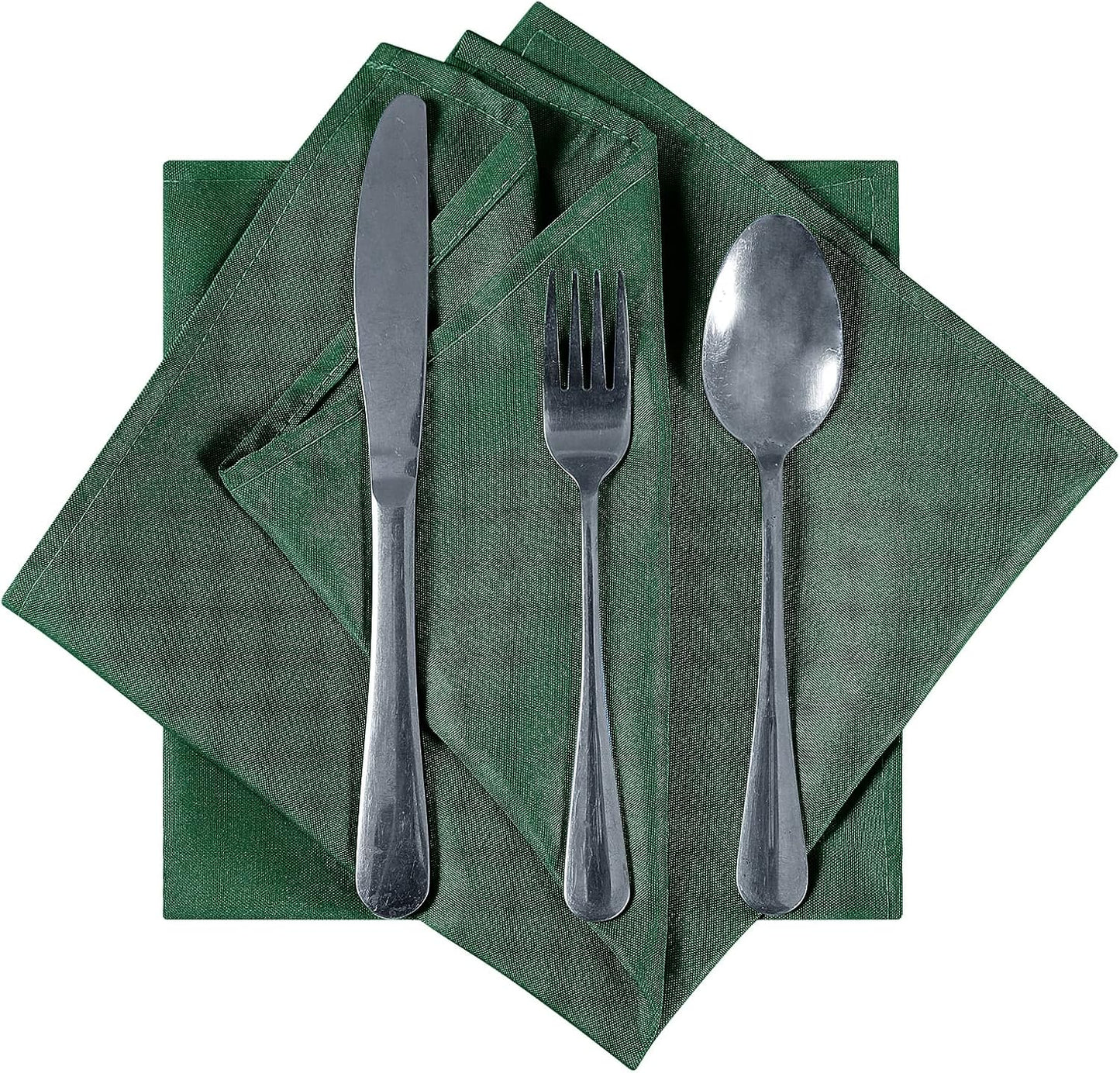 Cloth Napkins 17x17 inch Washable Polyester Dinner Napkins Soft Table Napkins for Wedding Party Dining Banquet(Hunter,100PCS)