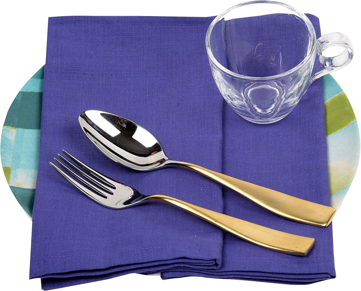 Urban Villa Dinner Napkins Solid Slub Set of 6 MUL Color Dinner Napkins Size 20X20 in Cloth Napkins Cotton Cloth Napkins Premium Quality Mitered Corner Ultra Soft DinnerNapkins