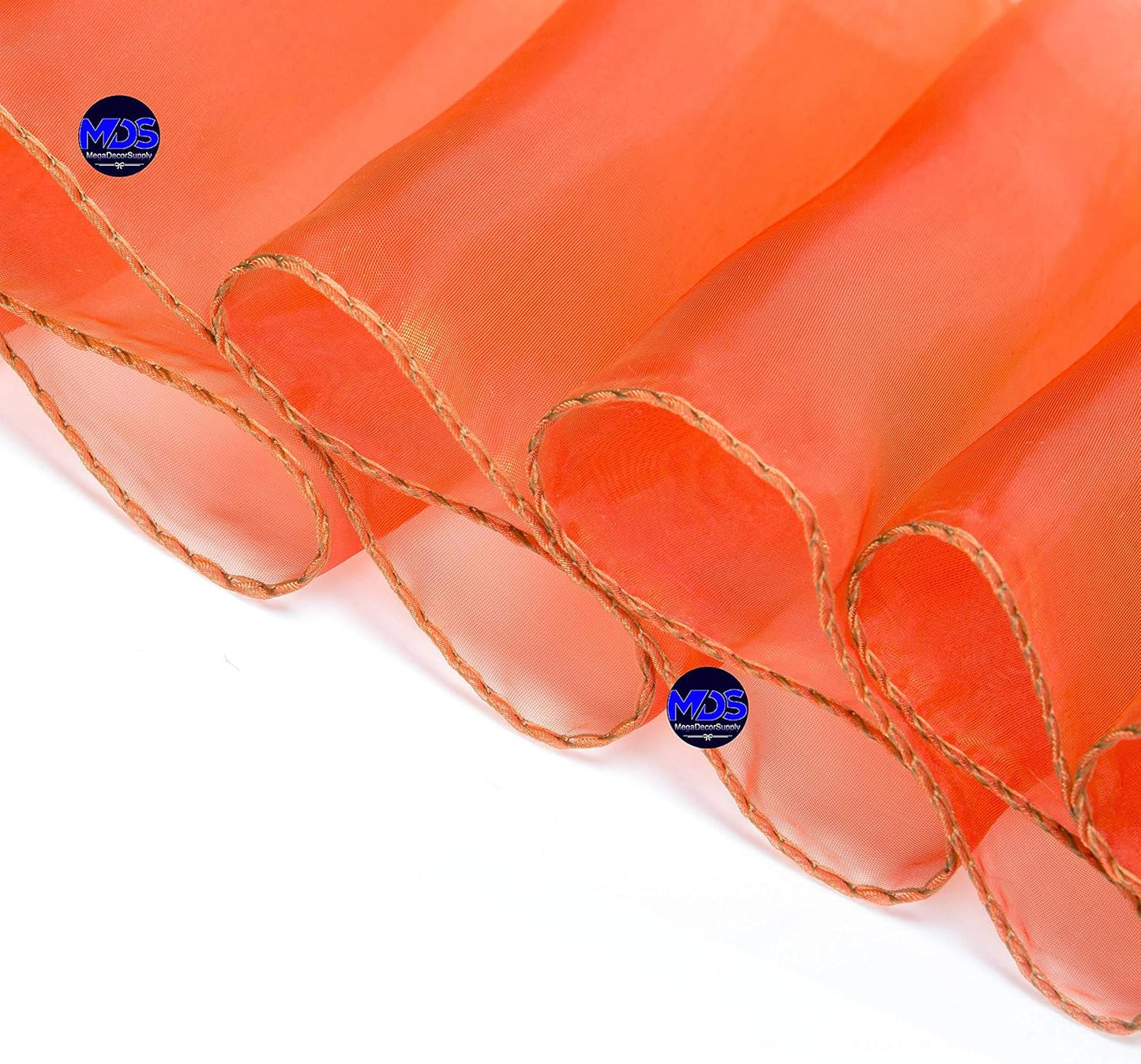 MDS Pack of 125 PCS Organza Chair Sashes Wider Dining Chair Bows Ribbon Tie Back for Wedding Party Birthday Bridal Shower Reception Event Banquet Home Chair Cover Decoration - Brunt Orange