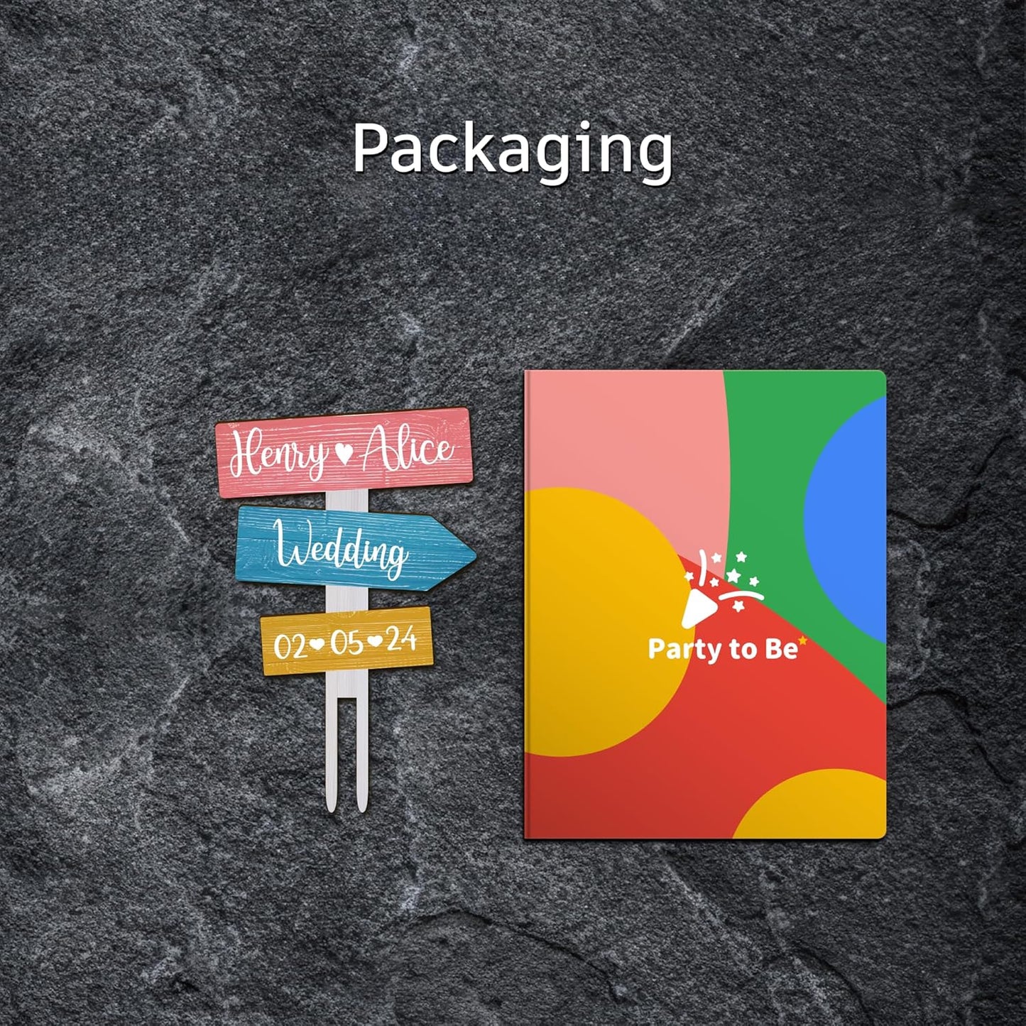 Personalized Rustic Wedding Cake Topper in Wood Custom Bride & Groom Names Initials Wedding Date Cake Decoration (Candy)