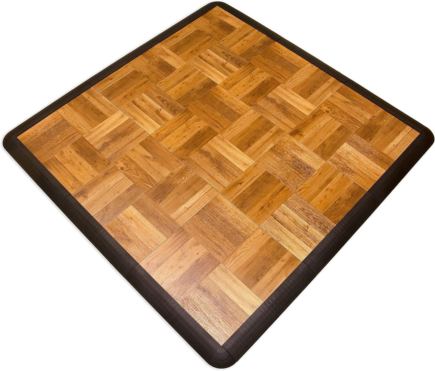 Big Floors 3X3OAKFLOOR Interlocking Lightweight Plastic Modular Dance Floor Kit (3' x 3'), Oak, 21 Piece