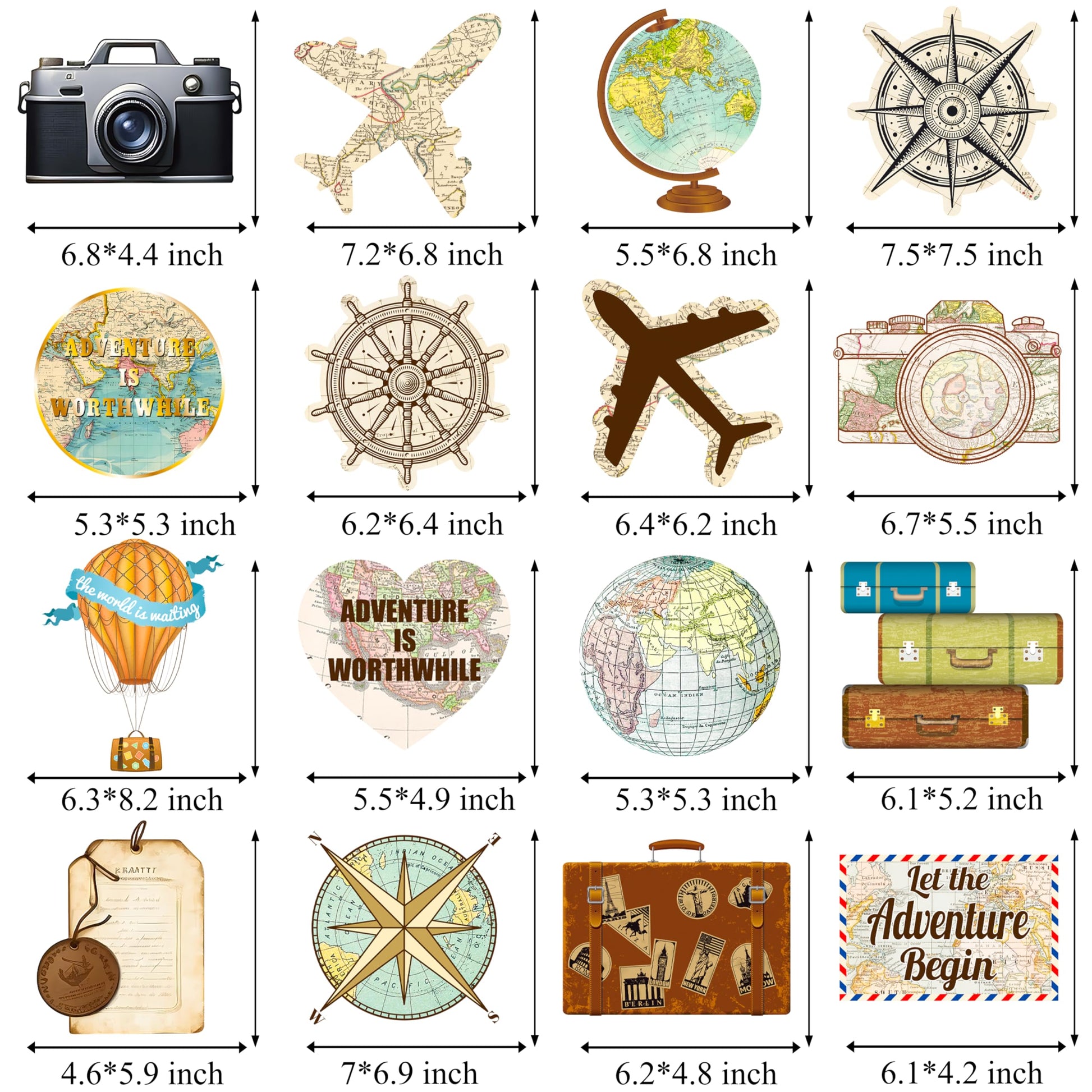 Travel Themed Party Decorations 16pcs Vintage Bon Voyage Party Centerpiece Sticks Going Away