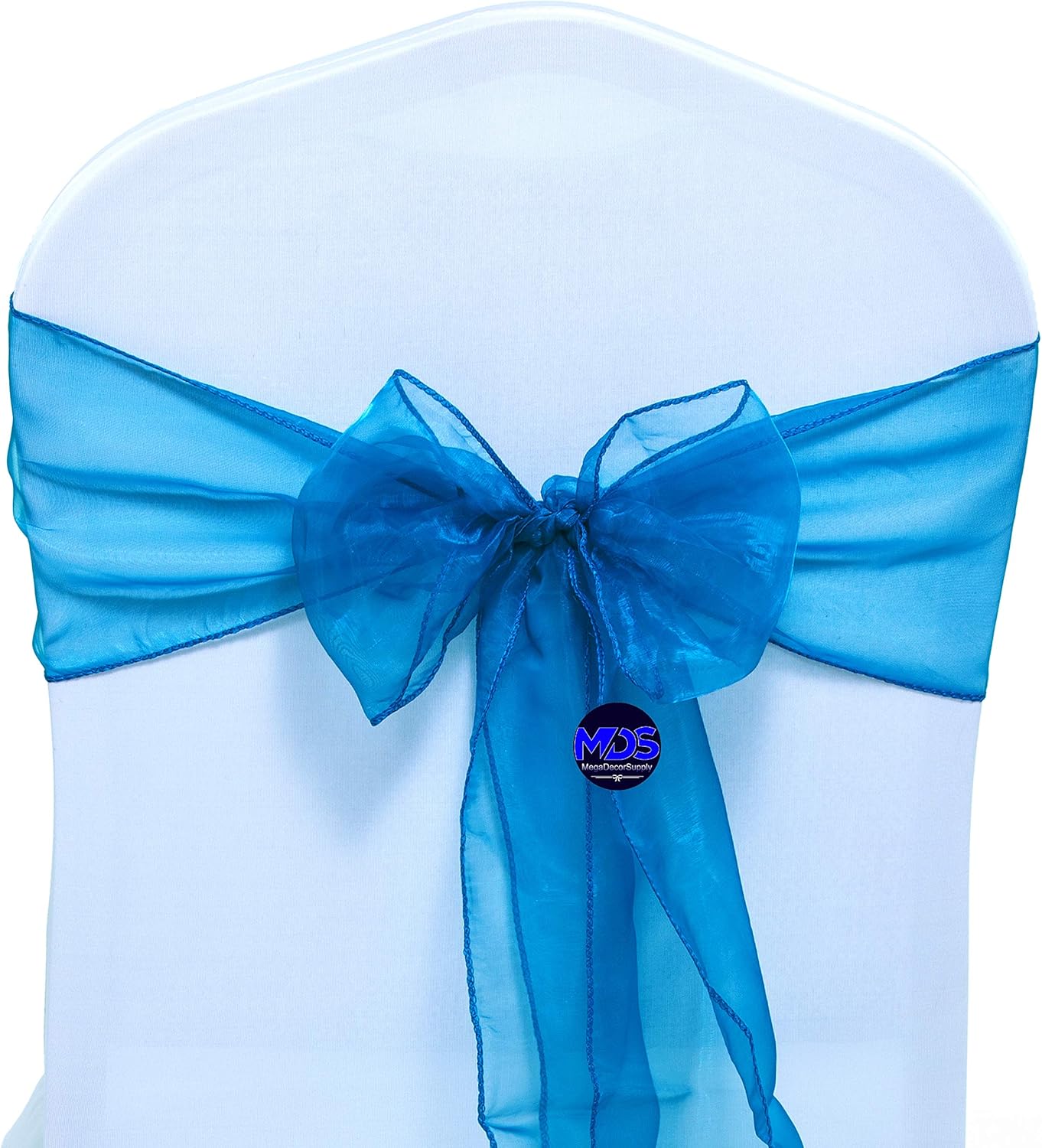 MDS Pack of 25 PCS Organza Chair Sashes Wider Dining Chair Bows Ribbon Tie Back for Wedding Party Birthday Bridal Shower Reception Event Banquet Home Chair Cover Decoration - Dark Teal