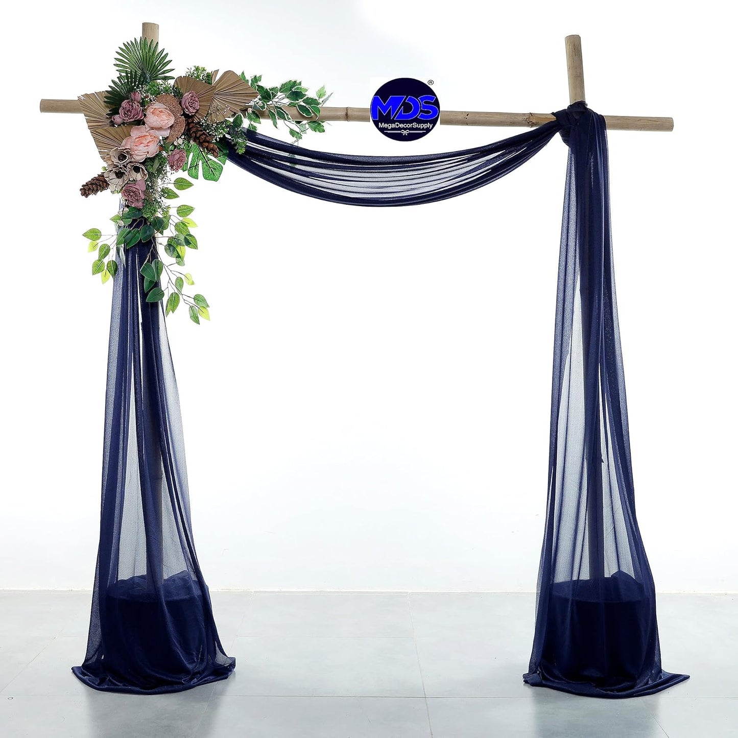 MDS Halloween Chiffon Draping Fabric - 1 Panel, 30" Wide x 20ft Long - Sheer Spooky Arbor & Canopy Drapery for Haunted House Backdrops, Party Ceilings, DIY Costumes & Themed Events - Navy Blue