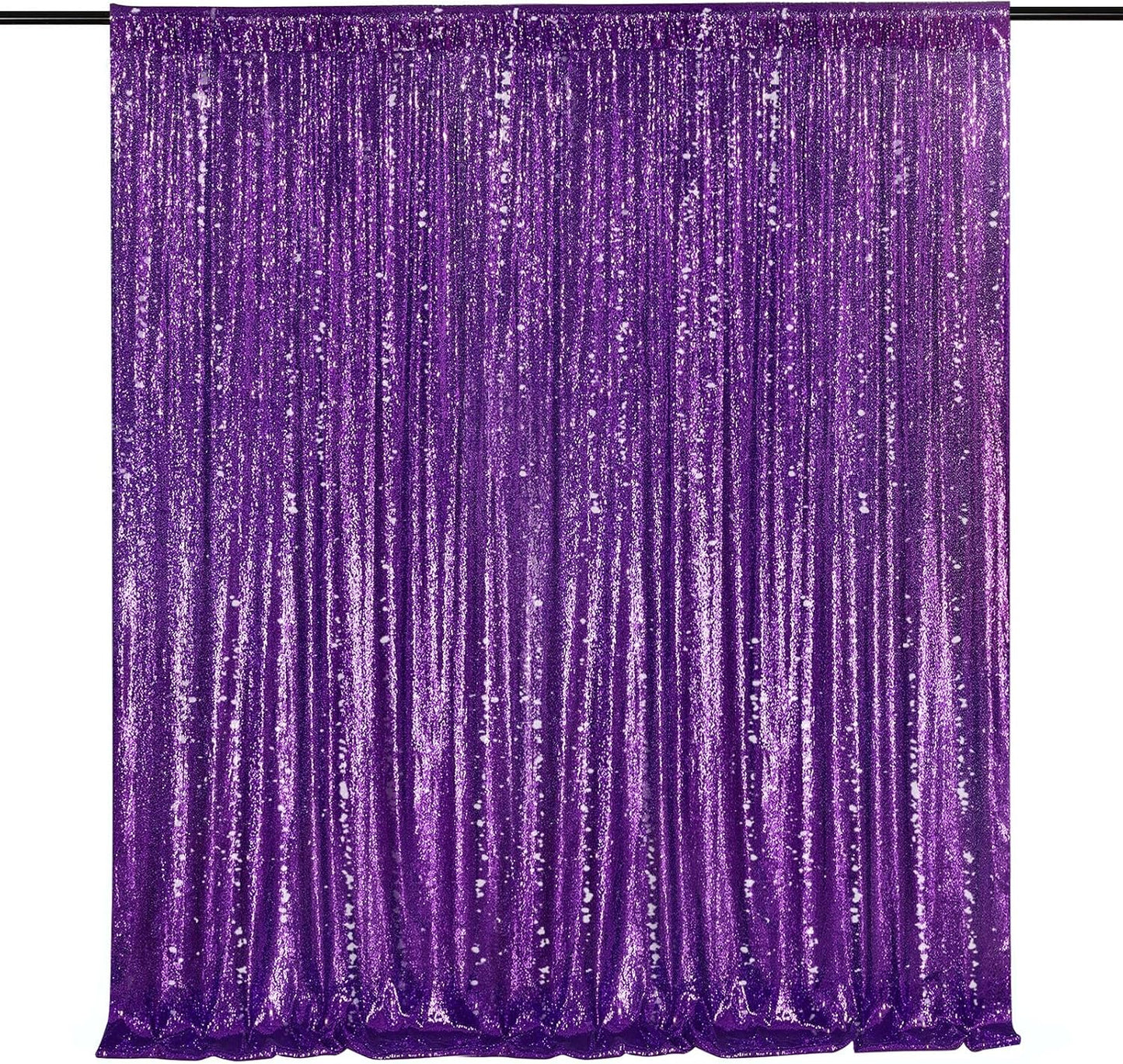 Purple Sequin Backdrop 8ft x 8ft Glitter Party Backdrop Curtains Glitter Background for Baby Shower Wedding Decorations