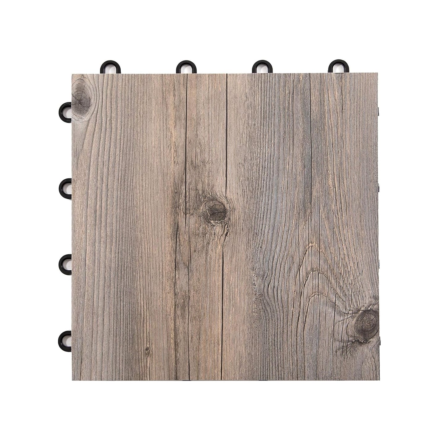 IncStores 3/8" Thick Snap Together Dance Flooring Tiles | 12”x12” Printed Vinyl Dance Floor Tiles for Practice & Performance | Barnwood | 36 Tile Pack