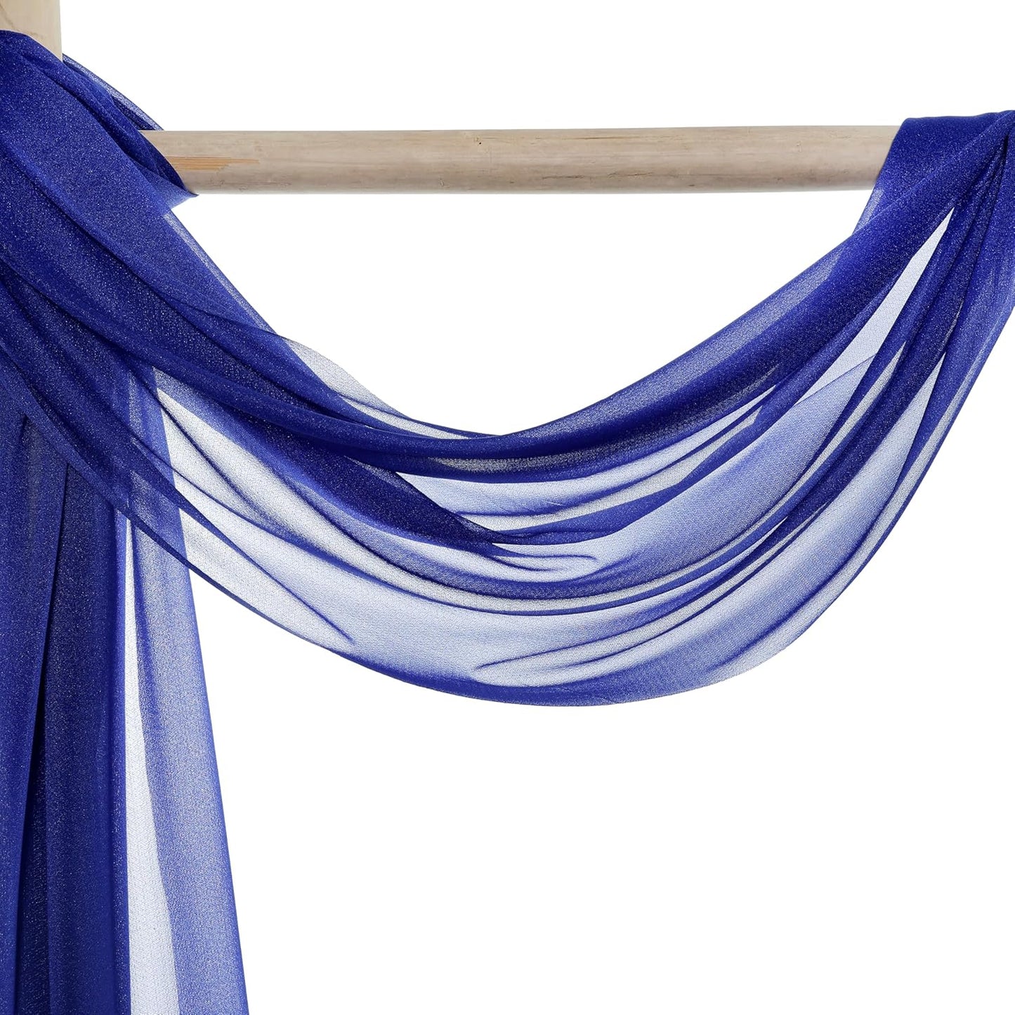 VDS Pack of 4 Panel (30 Inch X 20 Feet) Wedding Arch Draping Fabric Sheer Chiffon Fabric Drapery for Wedding Ceremony Reception Swag Backdrop Canopy Chuppah ARBO Altars Decoration (Royal Blue)