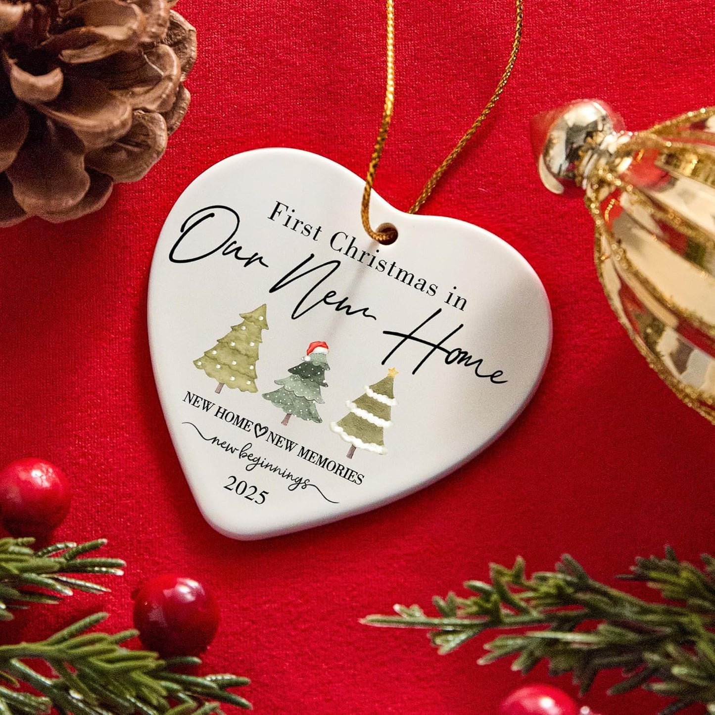 House Warming Gifts New Home,New Home Ornament 2025 Glass Ornament 2025,Home Gift Ideas,First Christmas House Ornaments