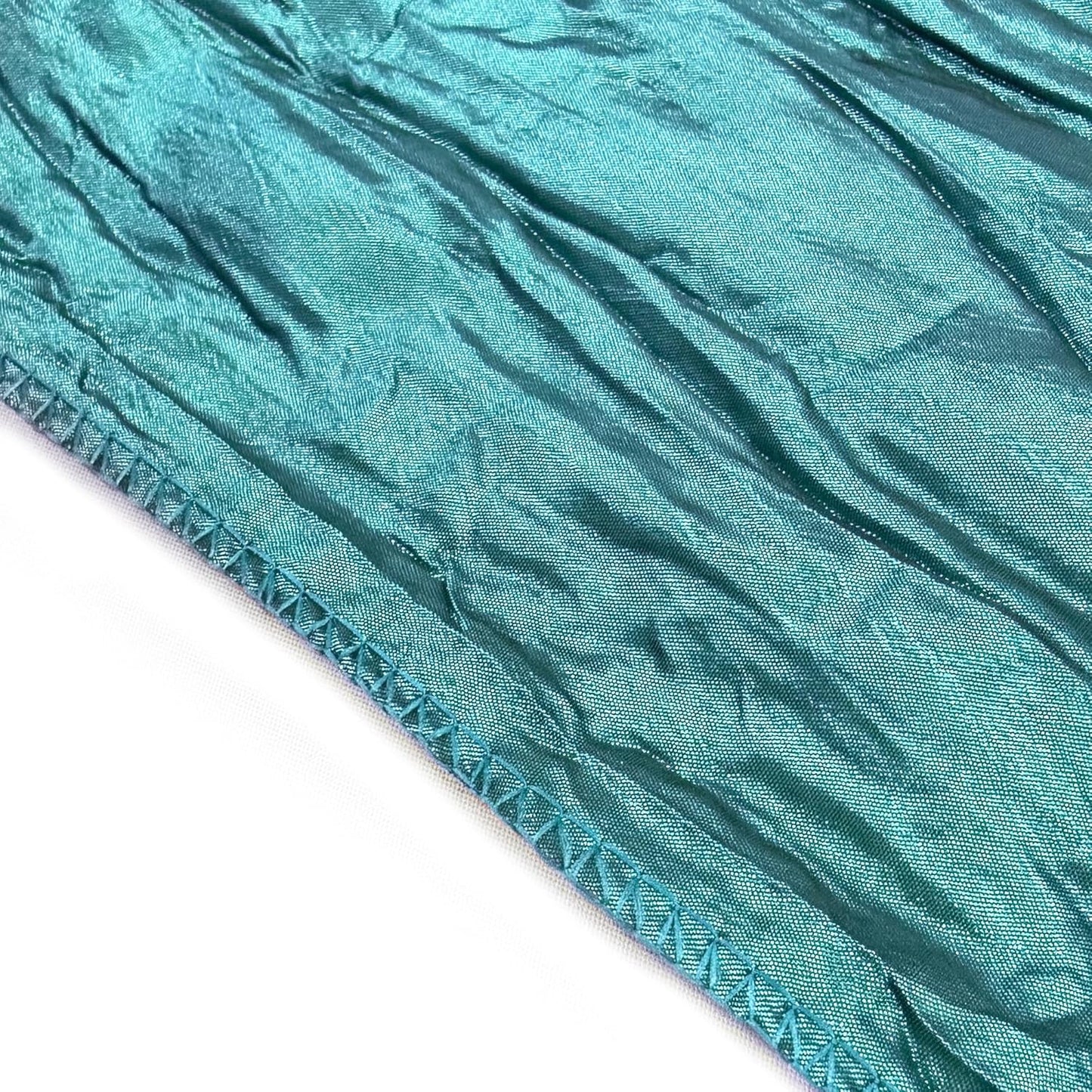 YOUR CHAIR COVERS - 90 x 132 inch Rectangular Crinkle Taffeta Tablecloth - Teal, Rectangle Table Linens for 6 ft Rectangular Tables, Wedding Crushed Table Cloth