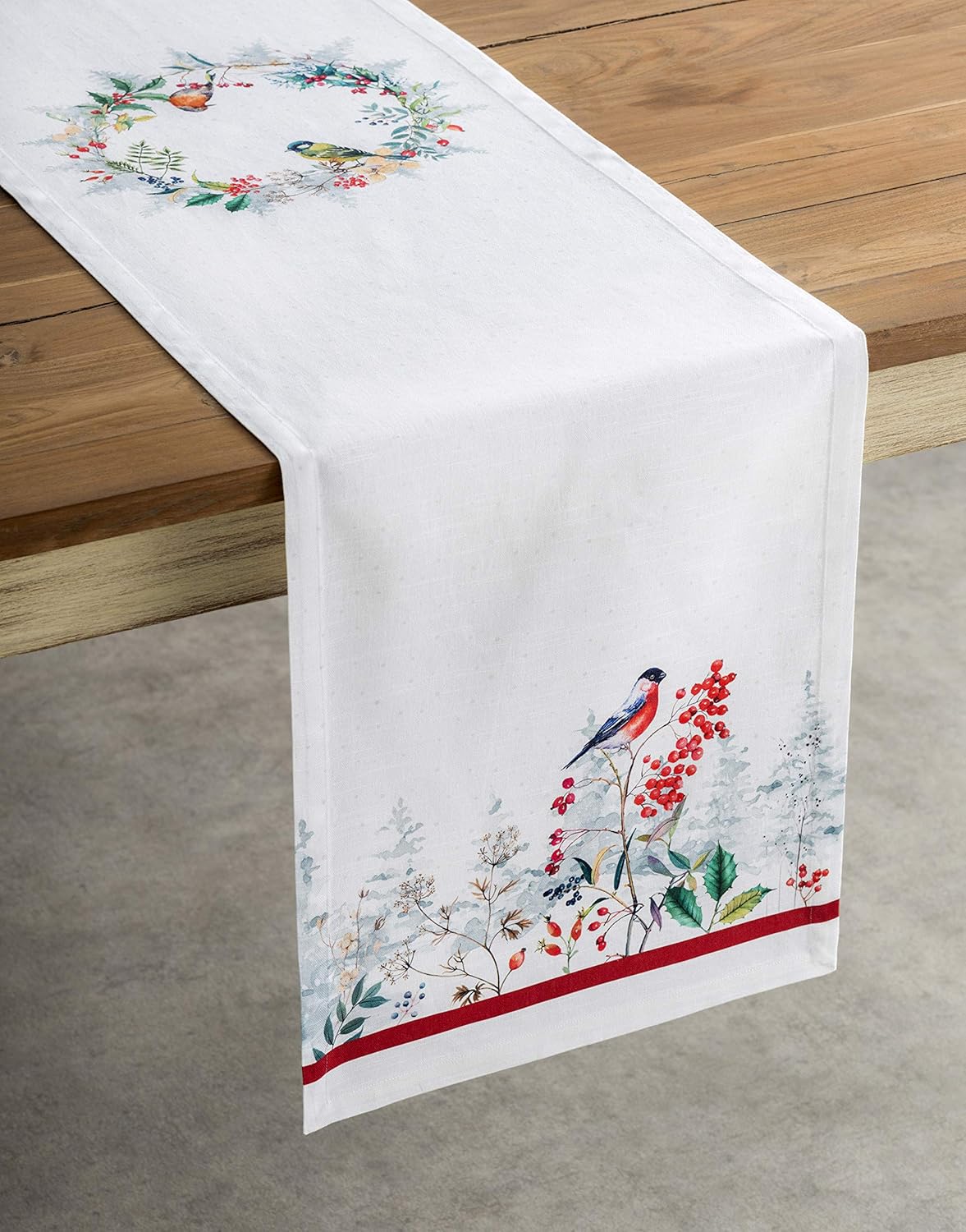 Maison d' Hermine Table Runner 100% Cotton Single Layer Table Runners 48 inches Long Decorative for Home Kitchen Dining Party Baby Shower Wedding Bridal Shower (Morzine, 14.50" x 48")