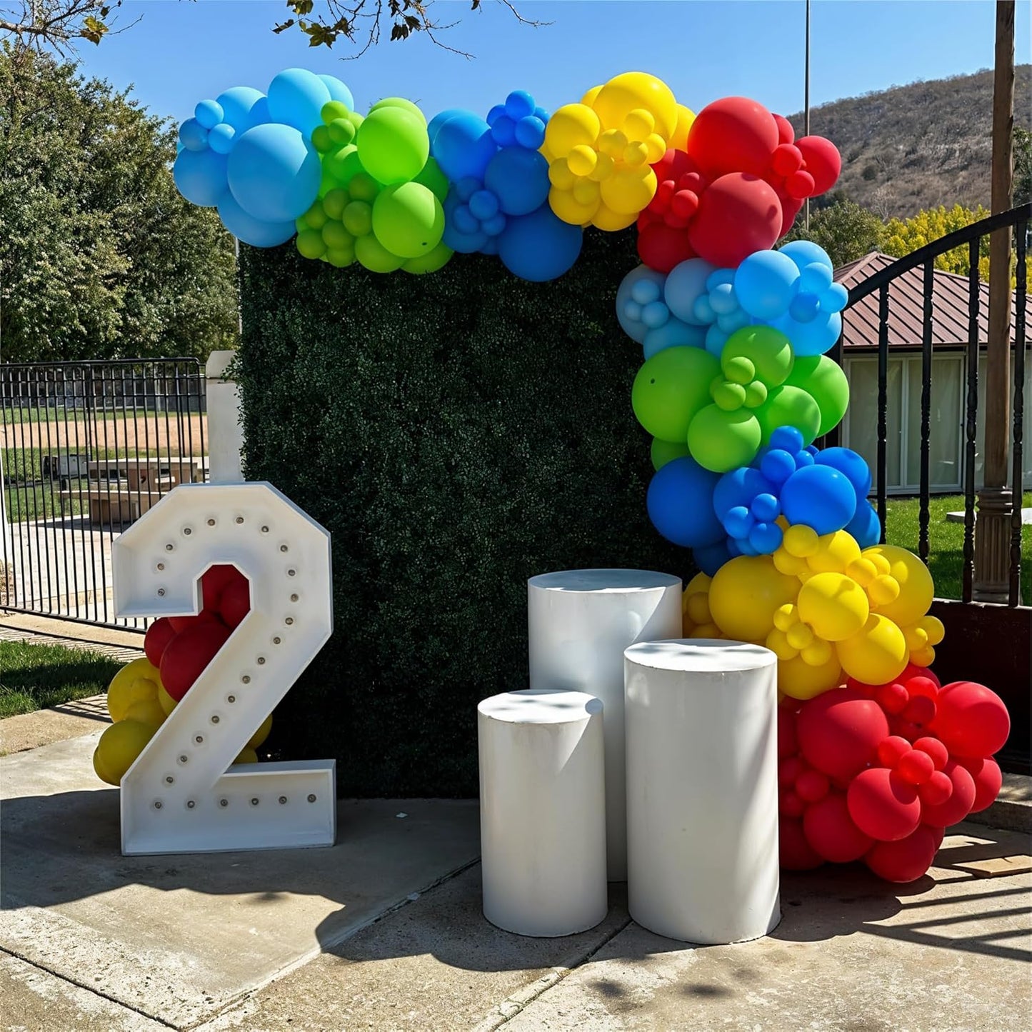 Red Yellow Blue Green Balloons, 60PCS Red Orange Blue Balloons, Rainbow Cartoon Theme Primary Color Latex Balloon for Kids Birthday Baby Shower Festival Carnival Circus Party Decorations Supplies