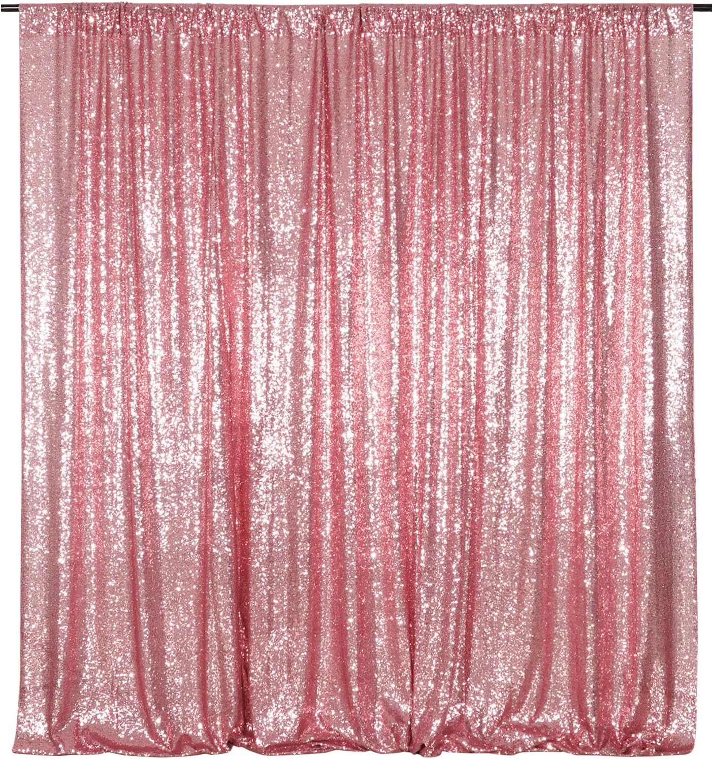 Poise3EHome Fuchsia Pink Sequin Backdrop,8FT x 10FT Sequin Photography Backdrop Curtain for Party Decoration