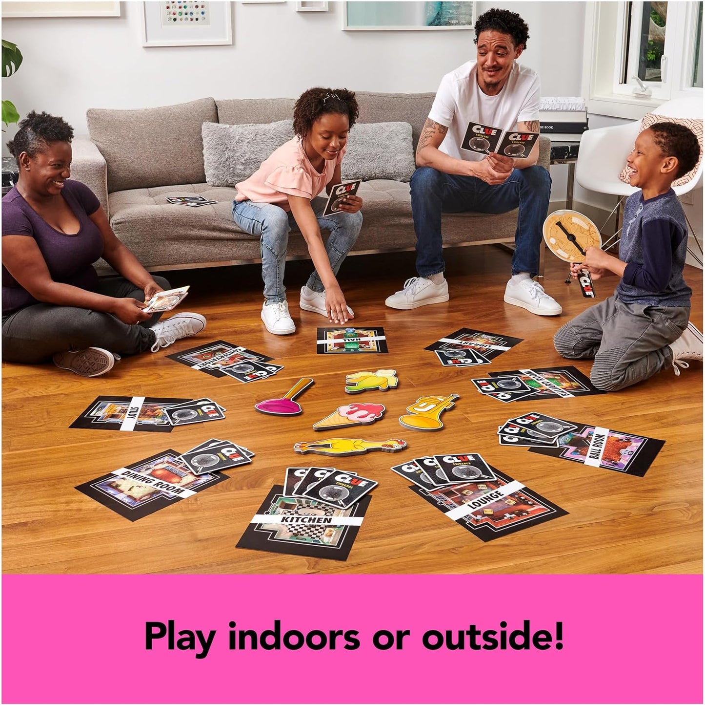 Spin Master Games, Clue Giant Edition, Family Game for Indoor & Outdoor Fun with Big Oversized Board, for Family and Kids, 2-4 Players, Ages 6 & Up