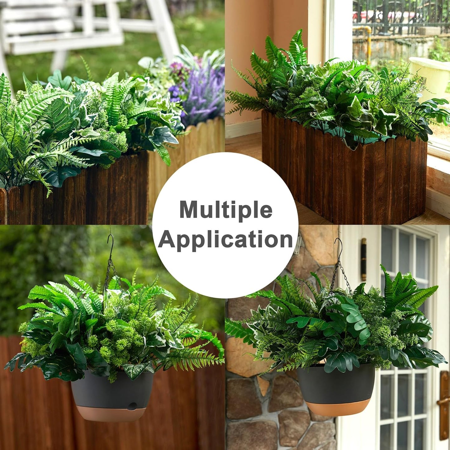 PARTY JOY 14 Bunches Fake Plants Outdoor, Fake Bushes UV Resistant Artificial Flowers Greenery Shrubs Faux Greenery for Outdoor Garden Patio Front Porch Yard Decor