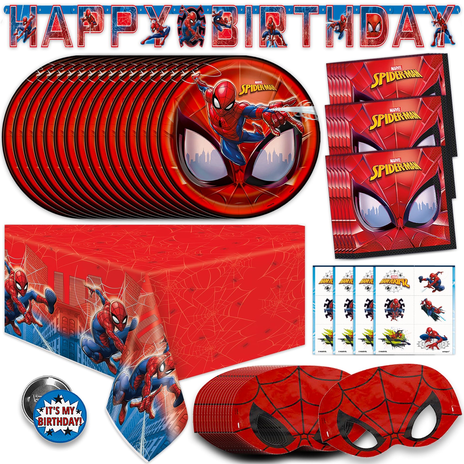 Spiderman Birthday Decorations Party Supplies with Banner and Party Favors