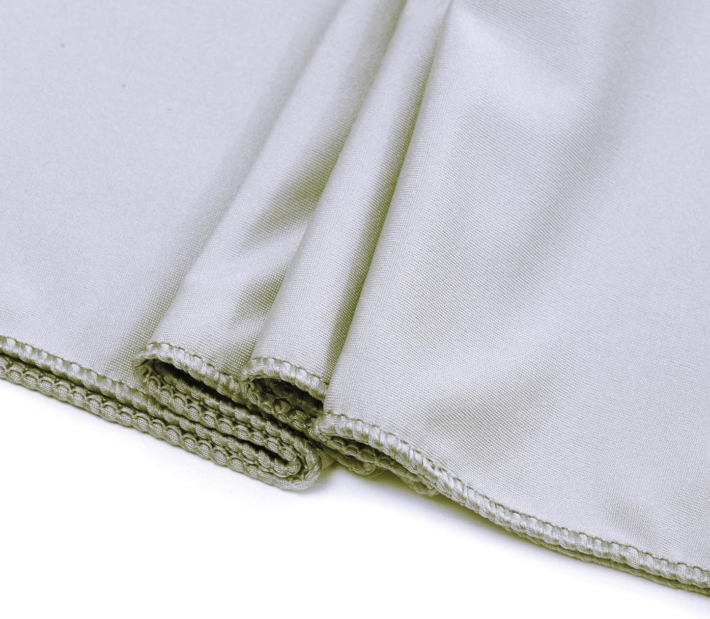 MDS Pack of 150 Spandex Chair Sashes Bows Elastic Stretch Dining Chair Bands Ties Without Slider Buckle Universal fits for Wedding Baby Shower Birthday Party Banquet Event Decoration - Light Silver