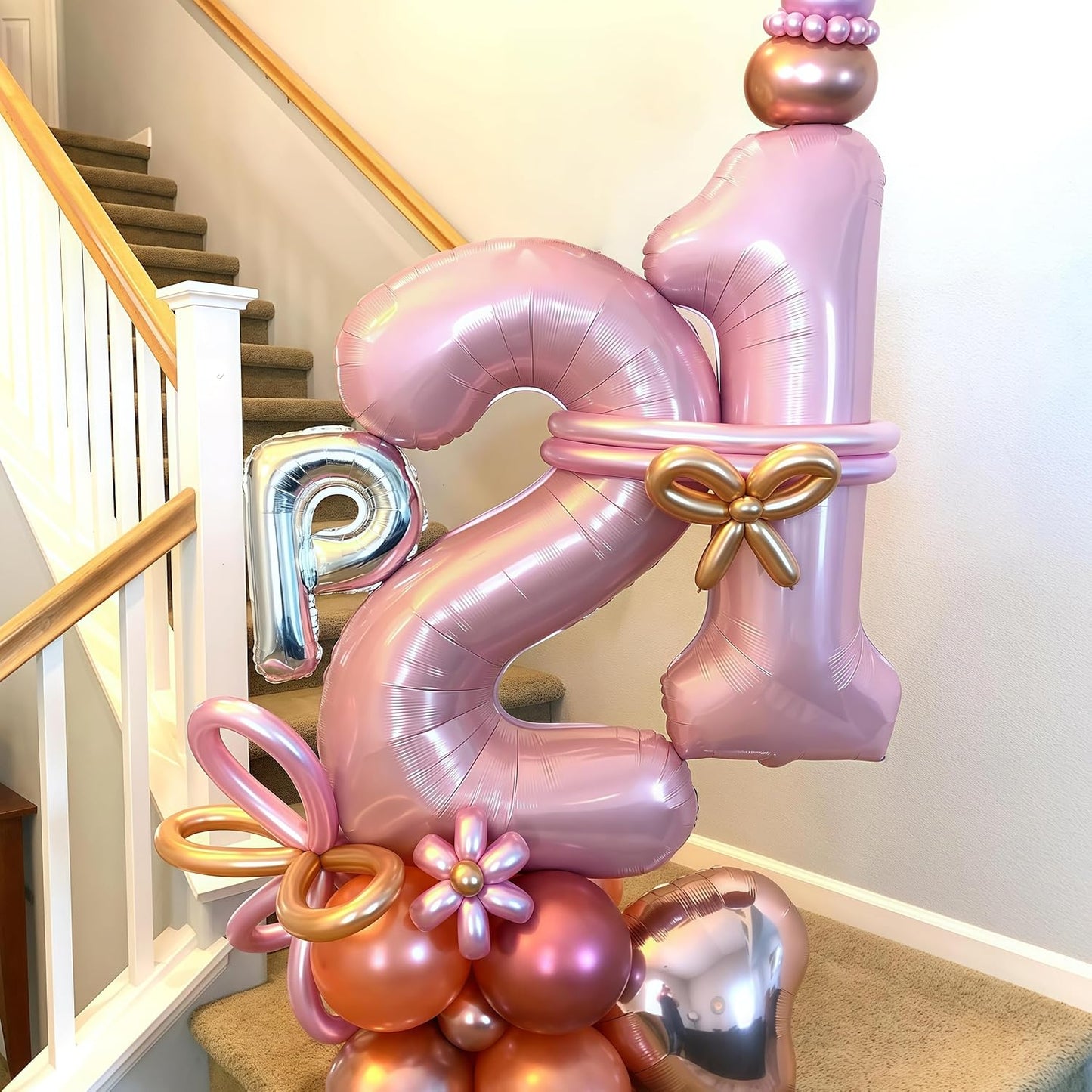 19th Birthday Balloon for Girls, 40 Inch Pastel Pink Number 19 Foil Balloons Self Inflating, Big Mylar Helium Light Pink 19 Balloons for Women Birthday Decor Anniversary Party Decorations Supplies