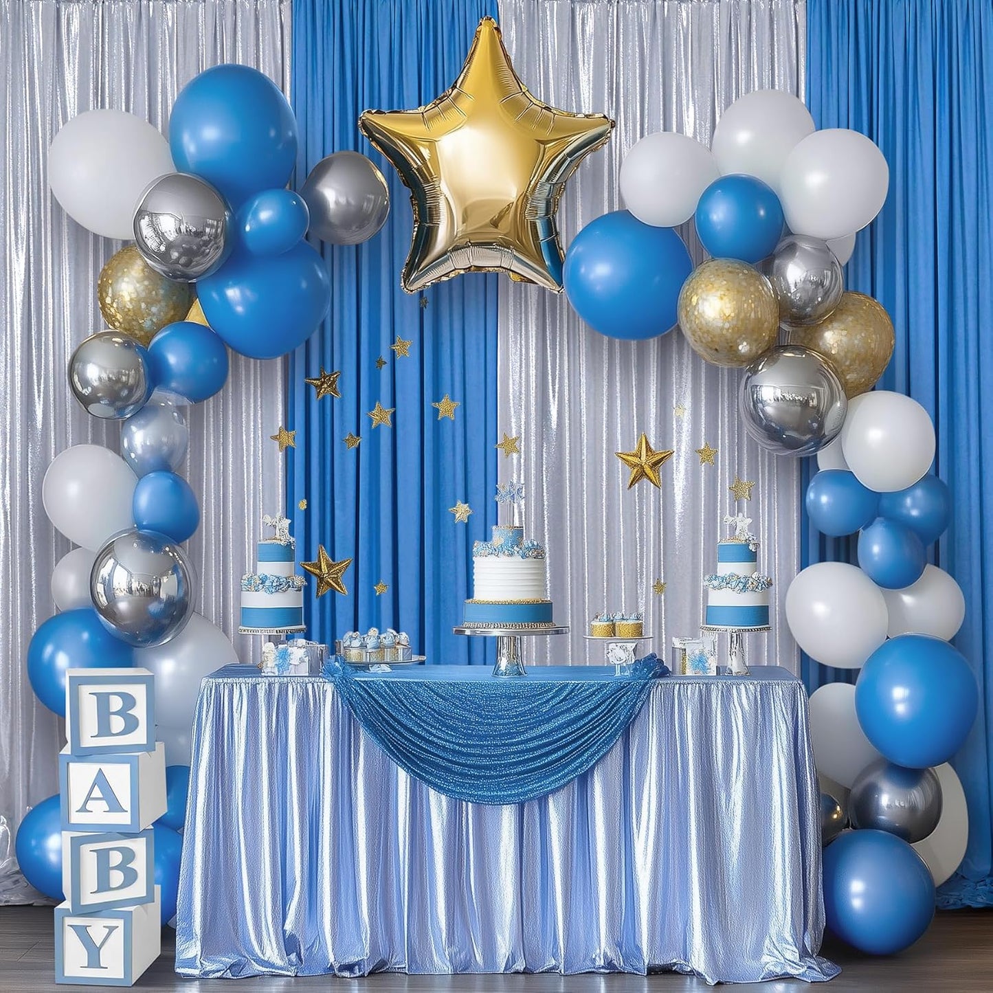 Outpain Thick 40 ft x 10 ft Silver Sequin Backdrop Curtain for Parties, Wrinkle Free Glitter Photo Backdrop Drapes 8 Panels 5x10ft Silver Back Drop Cloth for Wedding Christmas Photography Background