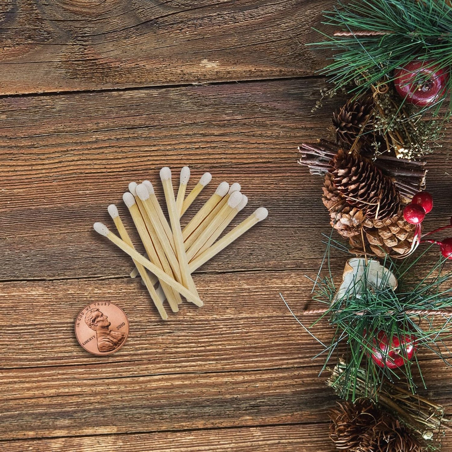 2" Classic White Tip Safety Matches | 200+ Bulk Artisan Matchsticks with Bumble Striker Stickers by Thankful Greetings, Decorative Candle Lighting Accessories, Unique for Home Decor, Gifts, & Events