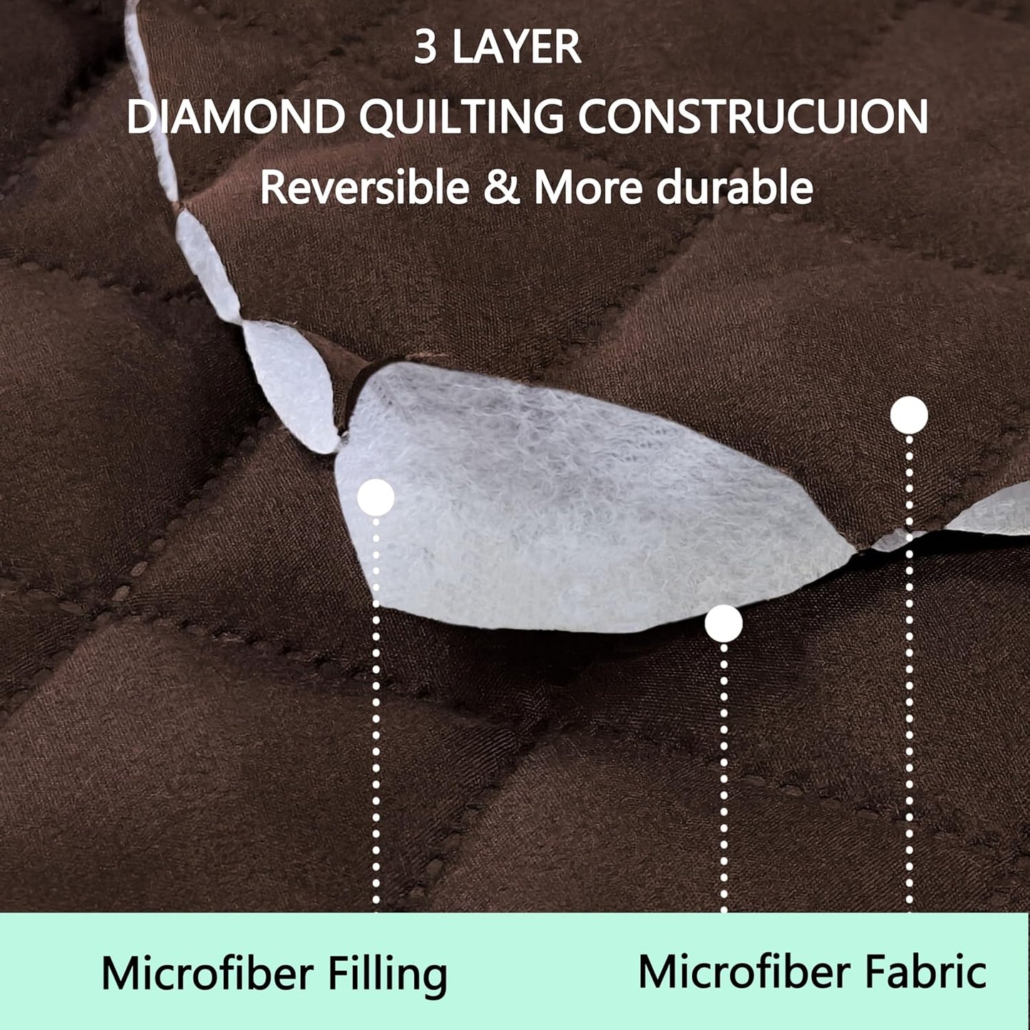 Reversible Oversized Sofa Covers Couch Cover Furniture Protector for Dogs Elastic Straps Water Resistant(XLSofa,Chocolate/Chocolate)