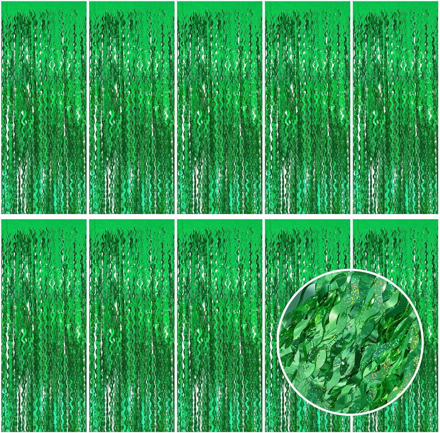 Tinsel Foil Fringe Curtains Wavy Backdrop for Parties Sparkle Metallic Wavy Foil Fringe Backdrop Curtain for Party Decorations Photo Booth Props for Birthday Graduation Wedding