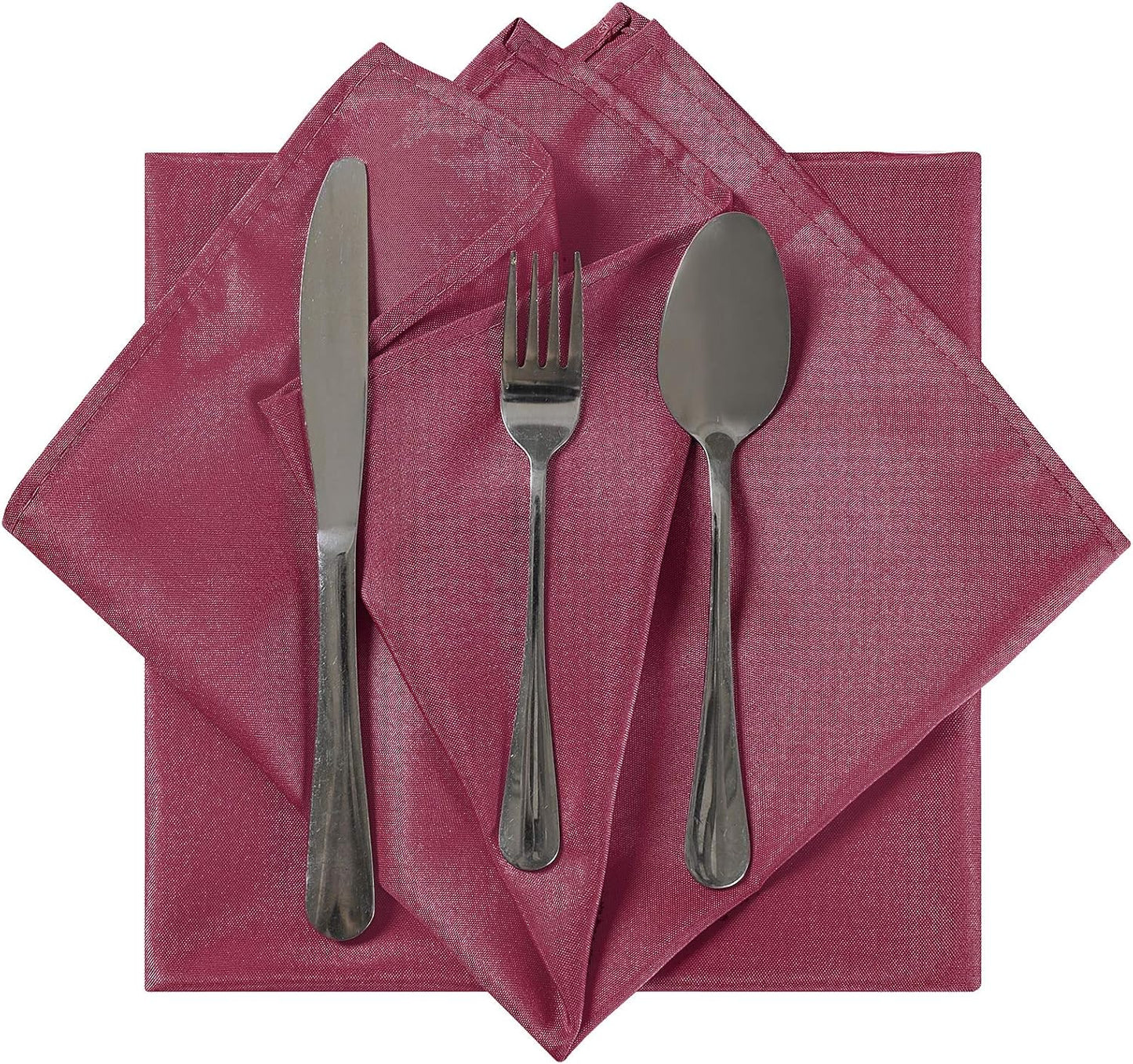 Cloth Napkins 20x20 inch Washable Polyester Dinner Napkins Soft Table Napkins for Wedding Party Dining Banquet(Burgundy,100PCS)