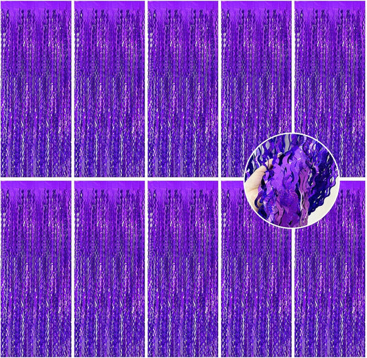 Tinsel Foil Fringe Curtains Wavy Backdrop for Parties Sparkle Metallic Wavy Foil Fringe Backdrop Curtain for Party Decorations Photo Booth Props for Birthday Graduation Wedding