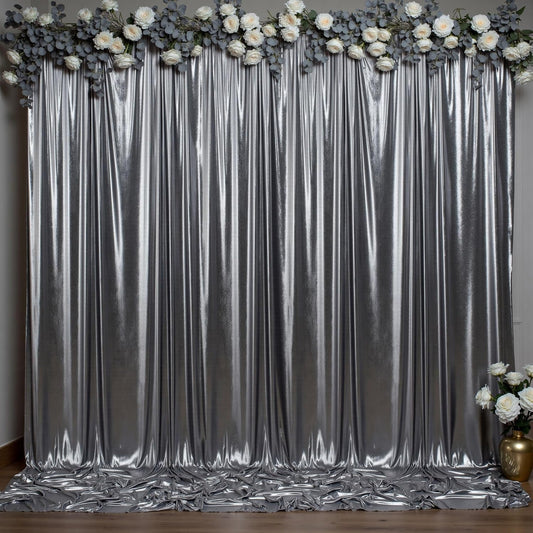Outpain Thick 10 ft x 10 ft Black Silver Sequin Backdrop Curtain for Parties, Wrinkle Free Glitter Photo Backdrop Drapes 2 Panels 5x10ft Black Silver Back Drop Cloth for Wedding Photography Background