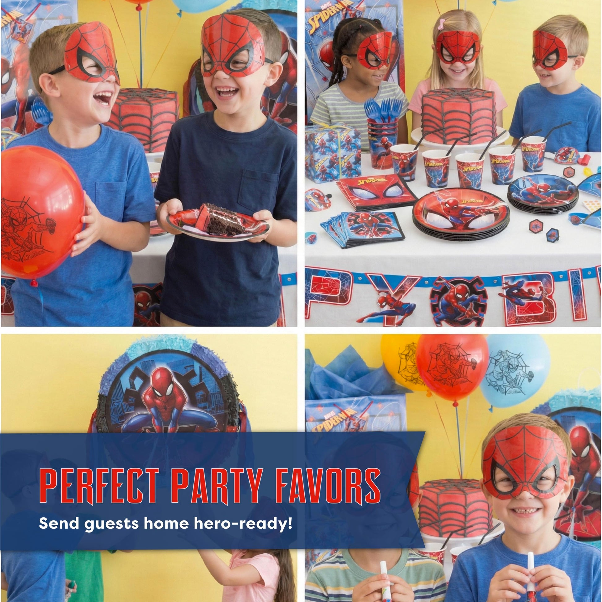 Spiderman Party Favors and Birthday Decorations - Spider Man Masks 16-Pack