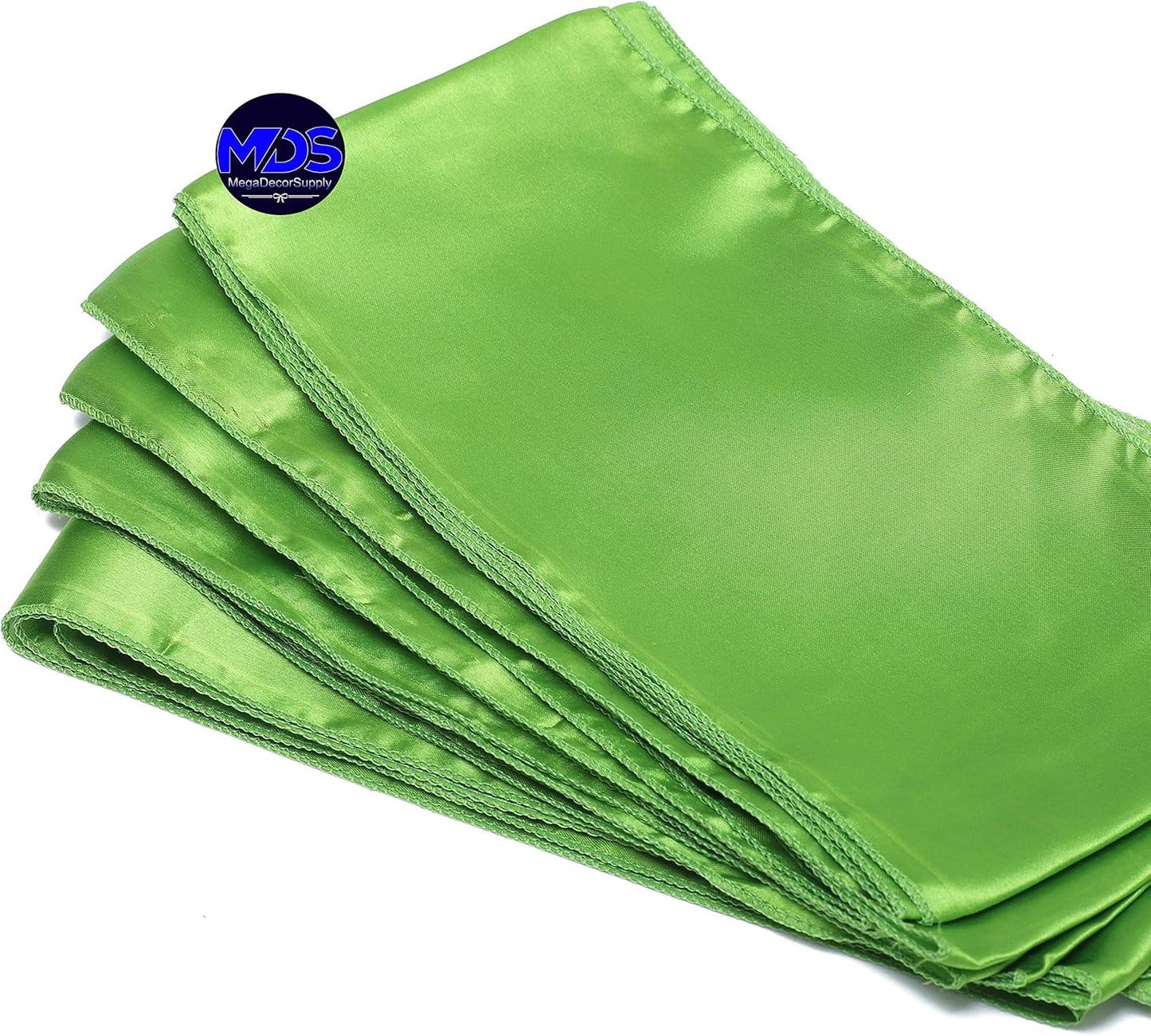 MDS Pack of 25 PCS Satin Chair Sashes Charmeuse Sateen Dining Chair Bows Ribbon Ties Back Sash for Wedding Party Birthday Home Hotel Restaurant Banquet Decoration (7 x 108 Inch, Parrot Green)