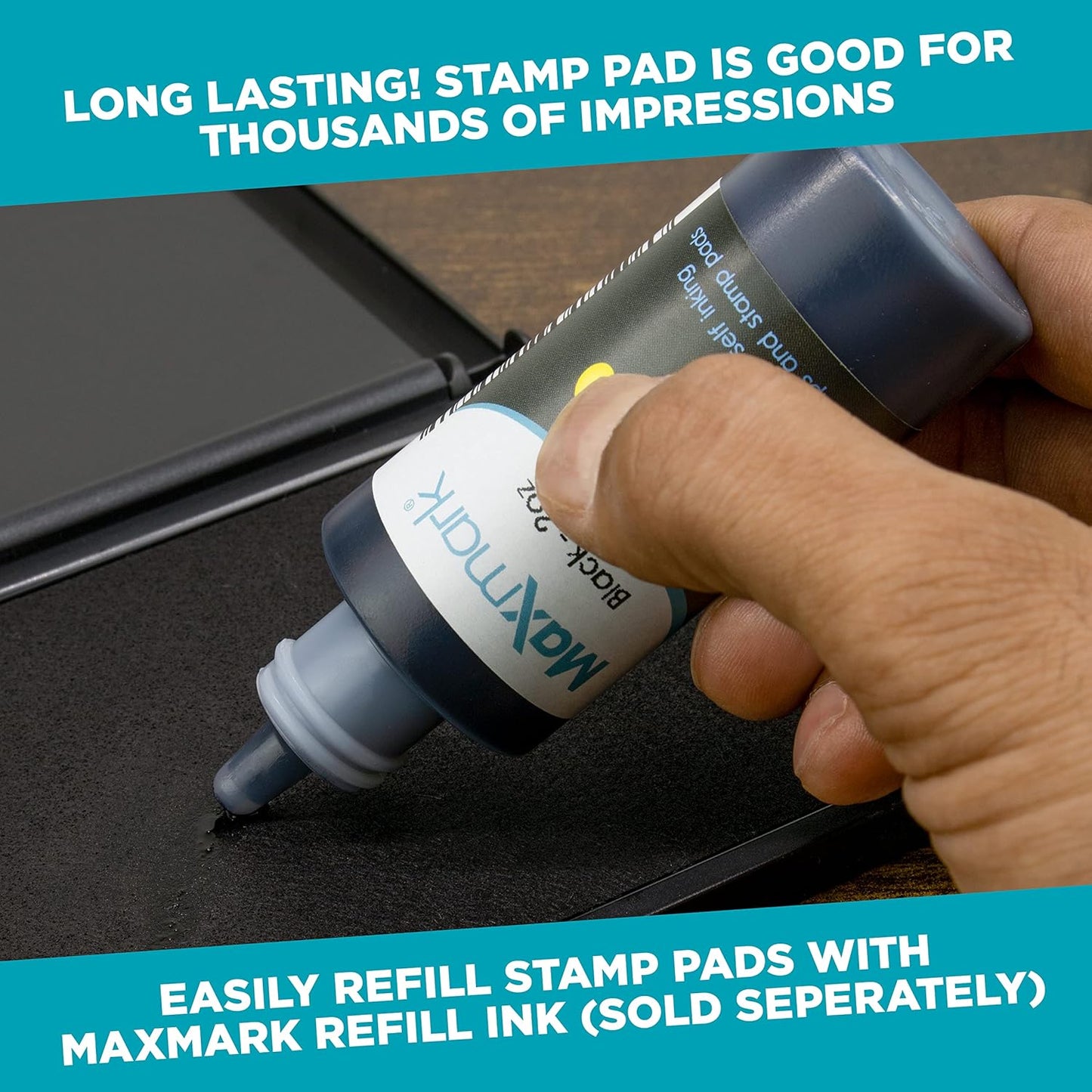 MaxMark Large Premium Dry No Ink Stamp Pad - 3.5" x 6.25" - Quality Felt Pad