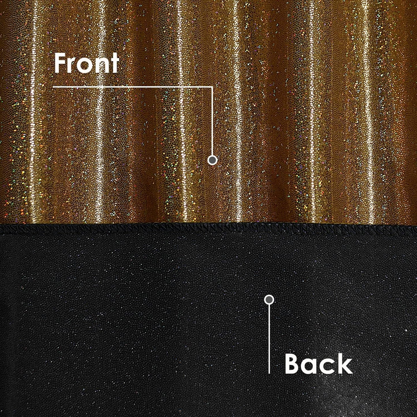 Fitable Black&Gold Sequin Tablecloth for Parties 60x102 Inch - Sparkle Glitter Table Cloth Laser Round Overlay for Wedding Baby Shower Ceremony Birthday Holiday Banquet