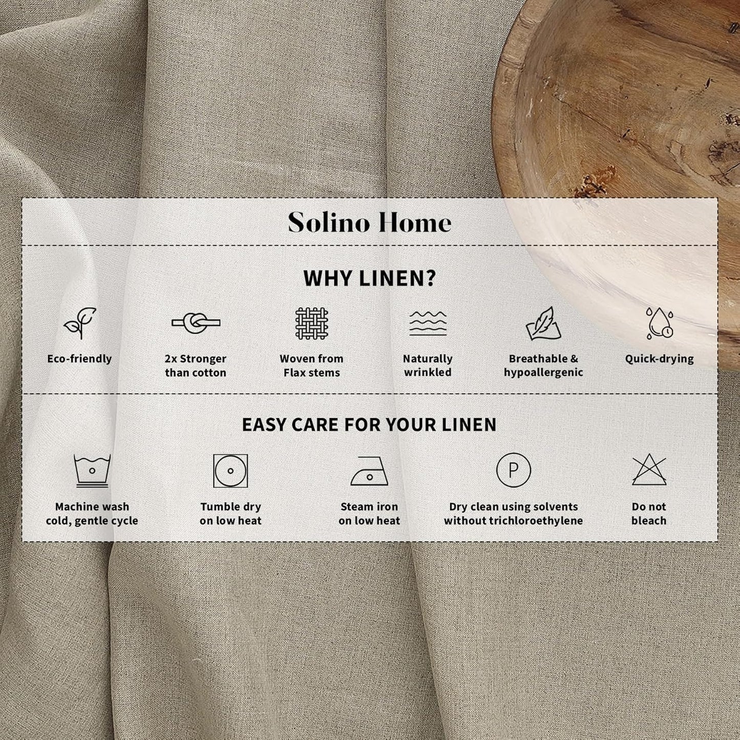 Solino Home Linen Tablecloth 60 x 90 Inch - 100% Pure Linen Laurel Green Table Cloth for Rectangle Tables - Fete, Machine Washable Tablecloth for Fall, Autumn, Thanksgiving