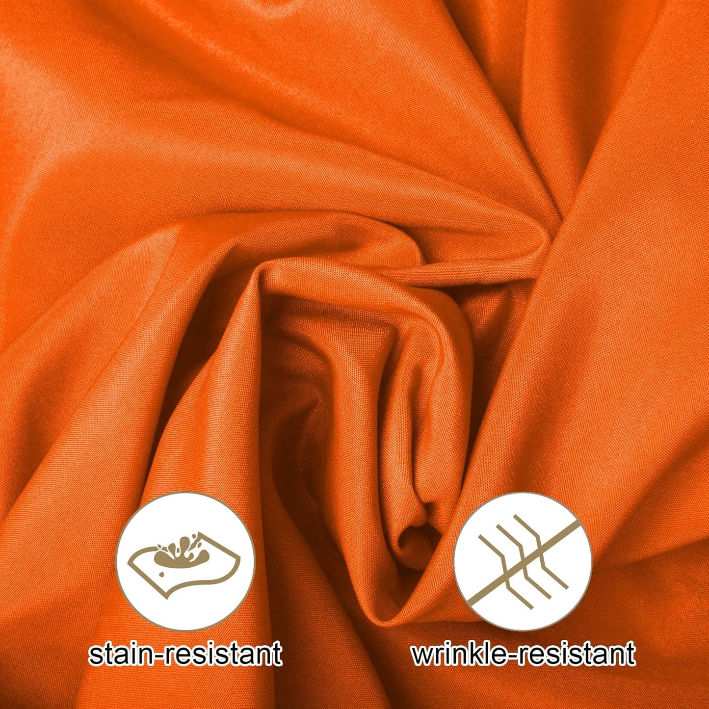 Ascoza 2pack 132 Inch Orange Round Tablecloth in Washable Polyester Fabric for Wedding/Banquet/Restaurant/Parties