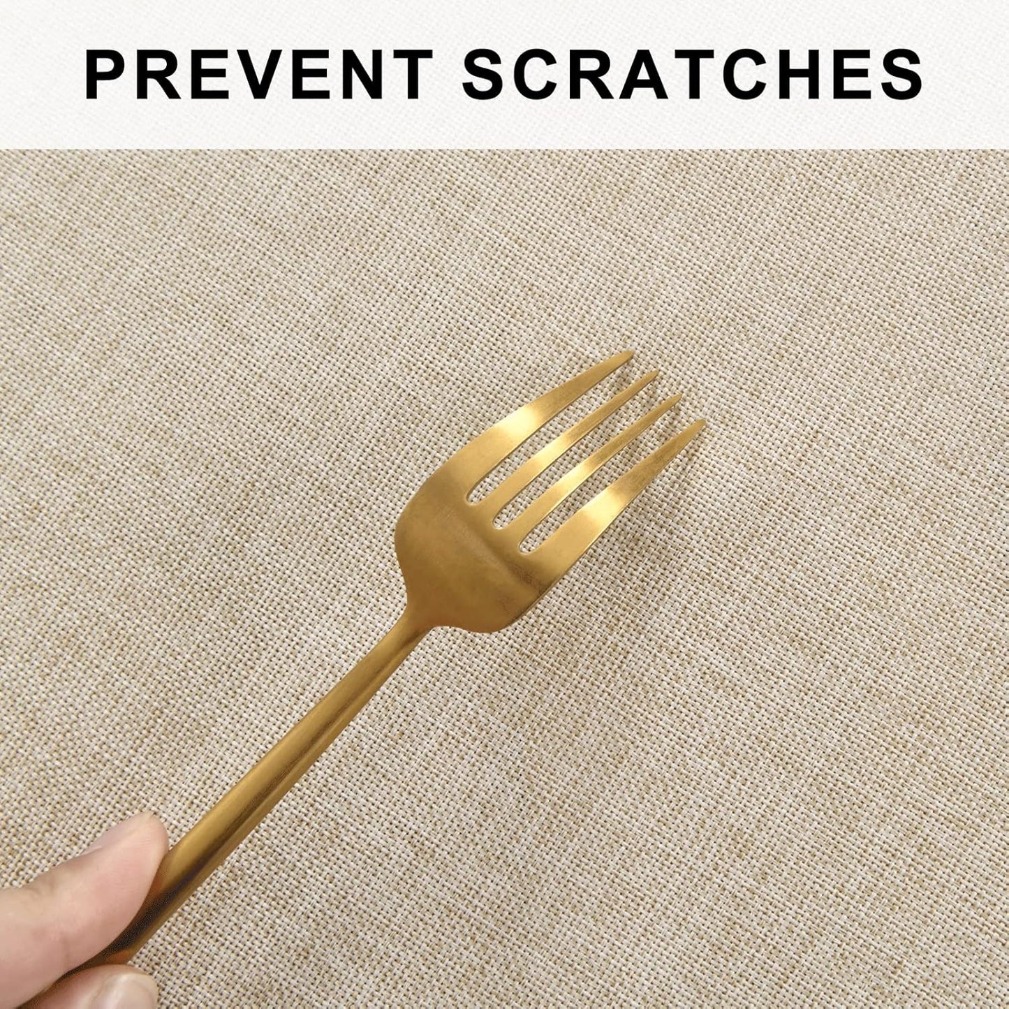 Hiasan Round Linen Tablecloth 45 Inch - Wrinkle and Stain Resistant Washable Polyester Fabric Table Cloth for Dining Room Kitchen Party, Beige