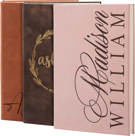 Personalized Leather Journal | Soft Pink, 12 Design | w Text Notebook for Women, Men - Customized Journals to Write In for Women, Diary for Girls - Birthday, Best Friend, Mom, Dad, Office Gift