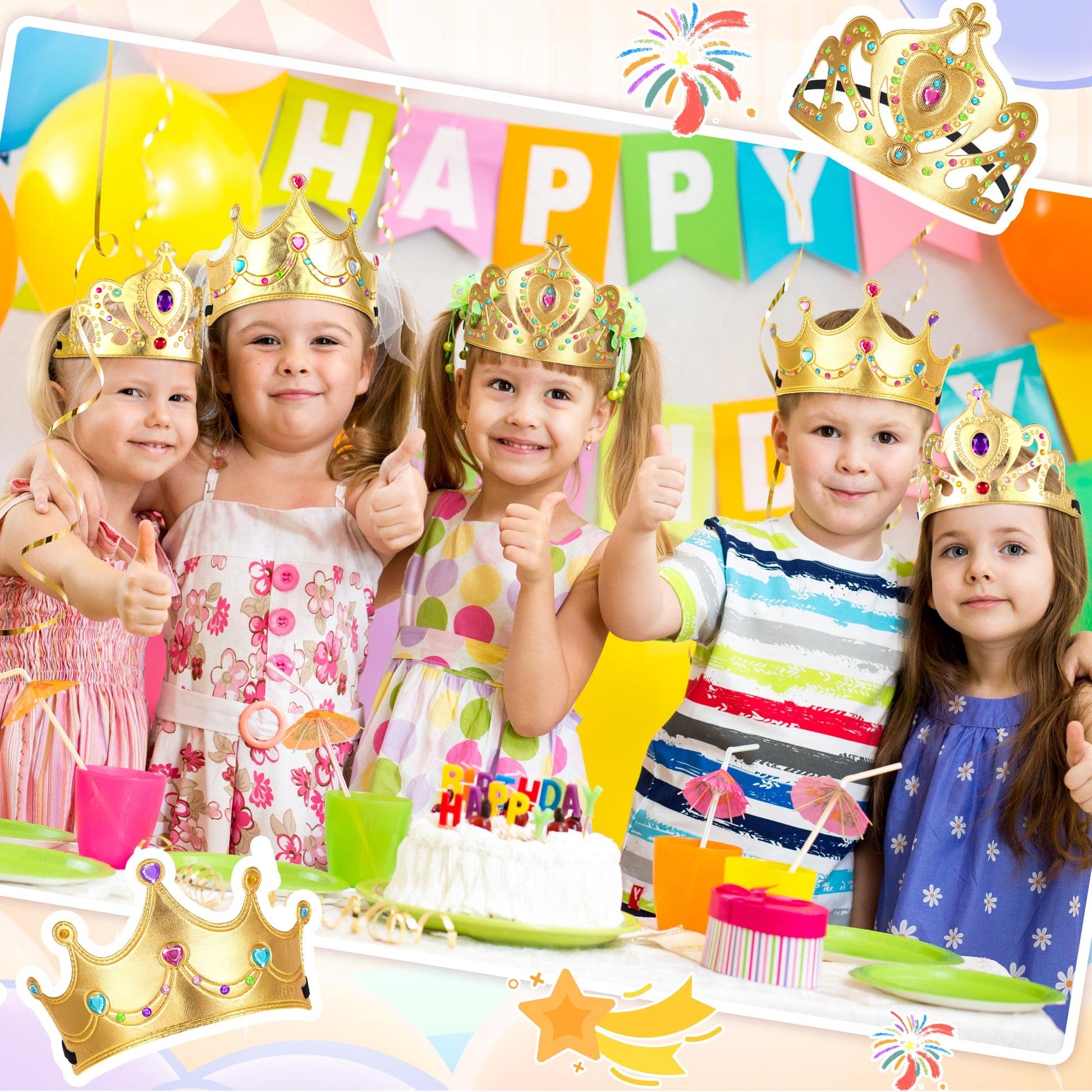 Yaomiao 66 Pieces Foam Princess Tiaras DIY Crowns Kids Party Favors Craft Crystal Diamond Sticker