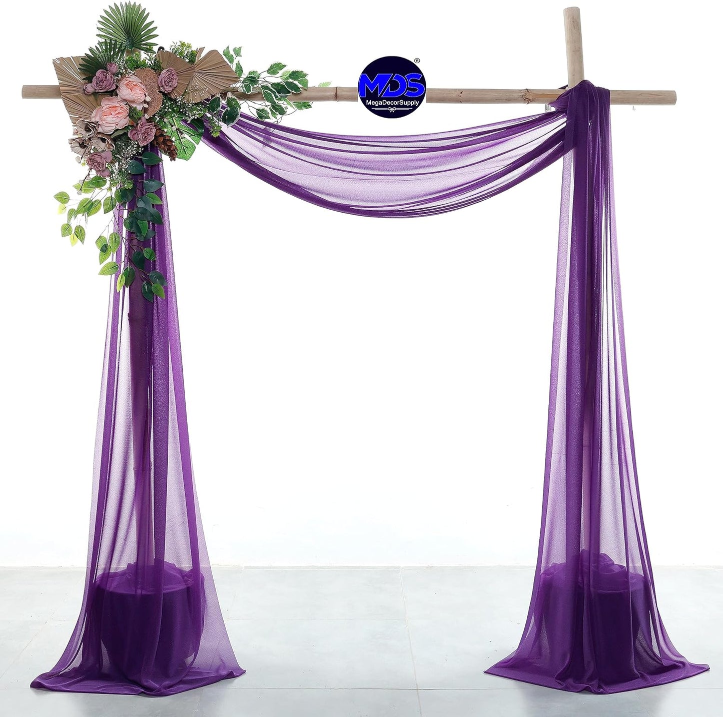 MDS Halloween Chiffon Draping Fabric - 1 Panel, 30" Wide x 100ft Long - Sheer Spooky Arbor & Canopy Drapery for Haunted House Backdrops, Party Ceilings, DIY Costumes & Themed Events - Cadbury Purple