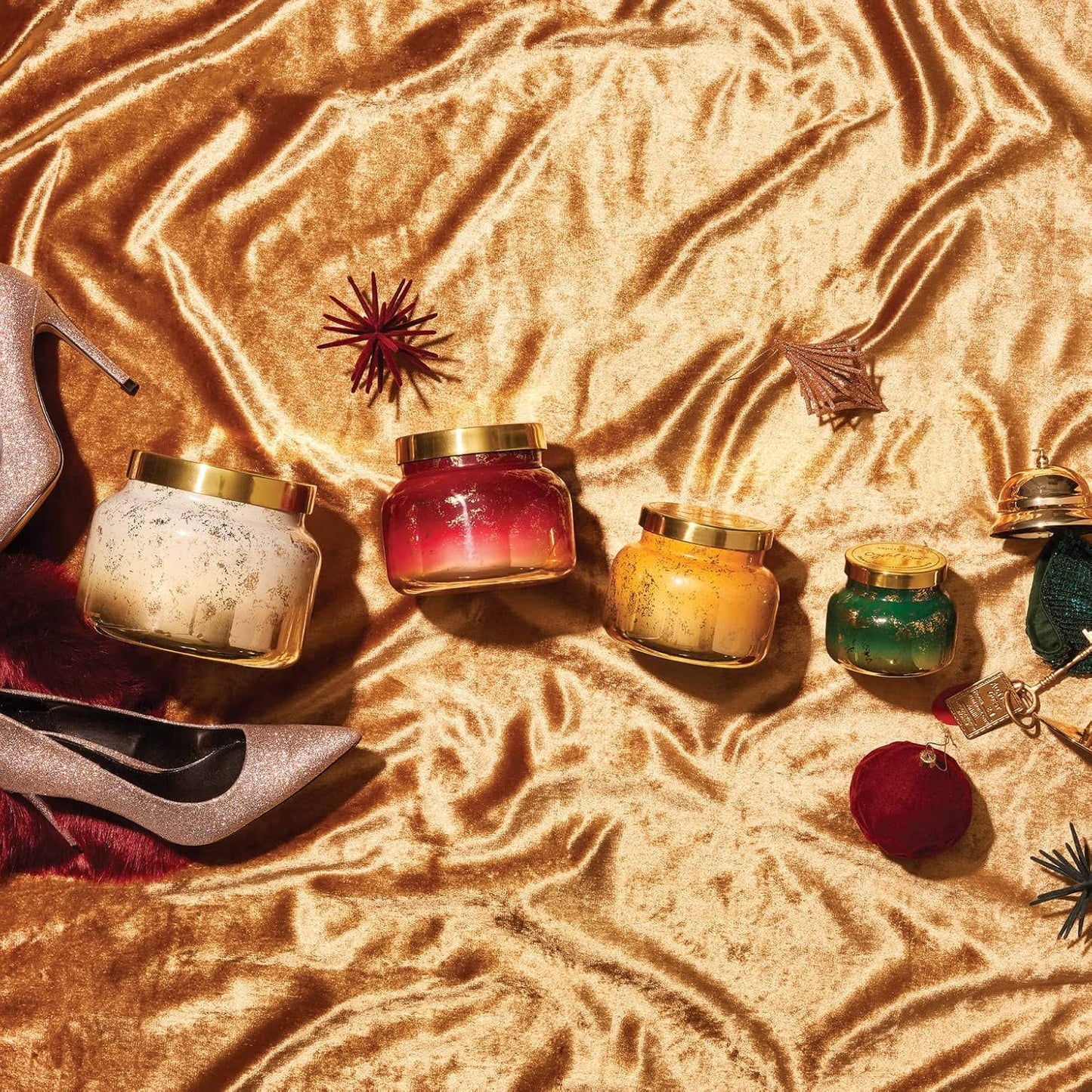 Capri Blue Glimmer Jar Candles - Luxury Holiday Scented Candles for Home - Long Lasting Soy Wax Blend - Scented Holiday & Home Decor - Volcano Jumbo Signature Jar (48 oz)