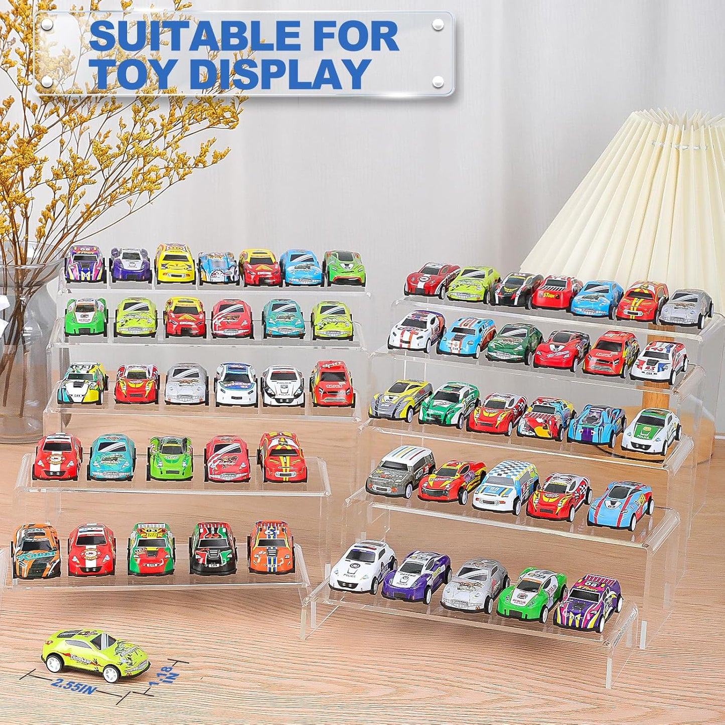 Aheroi Acrylic Risers, 20 Pcs 4 Set Display Stands, Clear Rectangular Risers for Decor, Cupcake Funko, Shoe Display (1-3-4-5-6IN)