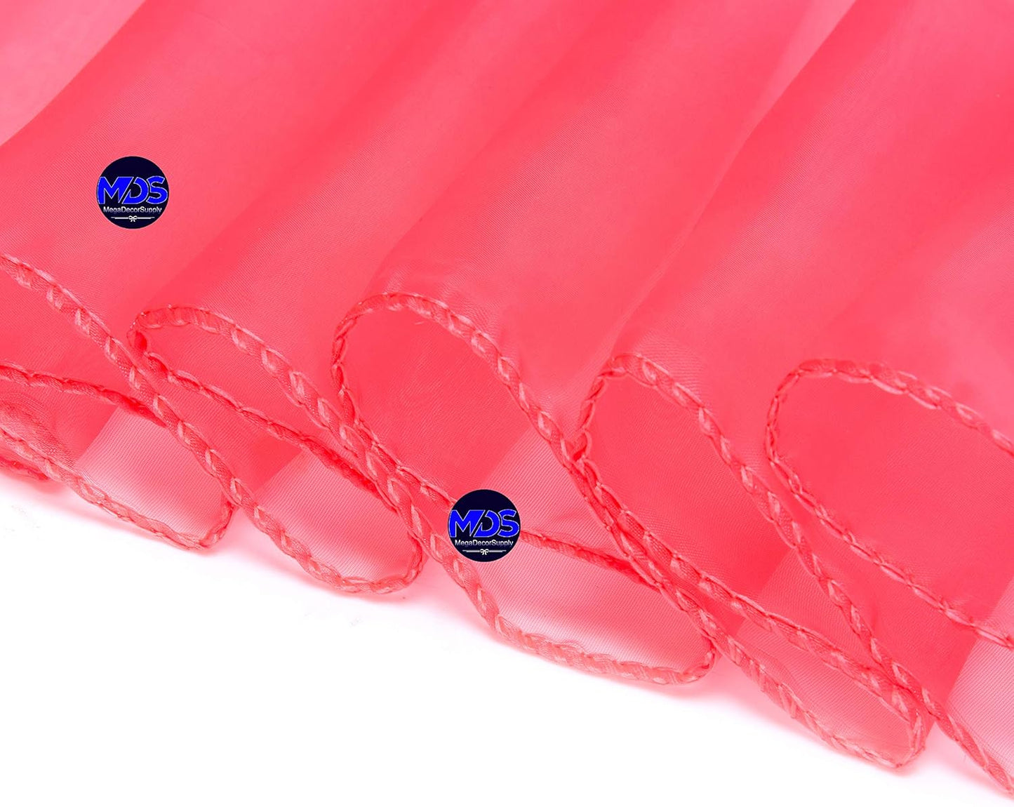 MDS Pack of 25 PCS Organza Chair Sashes Wider Dining Chair Bows Ribbon Tie Back for Wedding Party Birthday Bridal Shower Reception Event Banquet Home Chair Cover Decoration - Coral