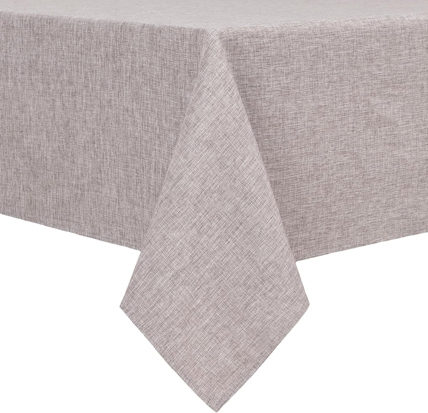 Hiasan Faux Linen Square Tablecloth - Wrinkle and Stain Resistant Washable Table Cloth for Kitchen Dining Room Holiday Table Cover for Party Dinner, Stone, 60 x 60 Inch