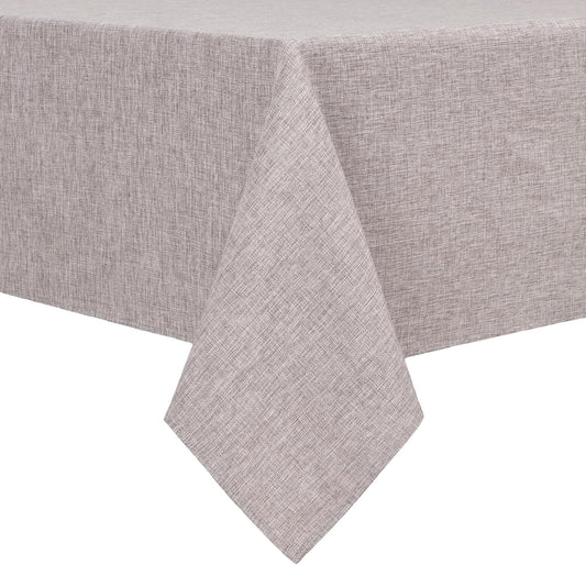 Hiasan Faux Linen Square Tablecloth - Wrinkle and Stain Resistant Washable Table Cloth for Kitchen Dining Room Holiday Table Cover for Party Dinner, Stone, 70 x 70 Inch