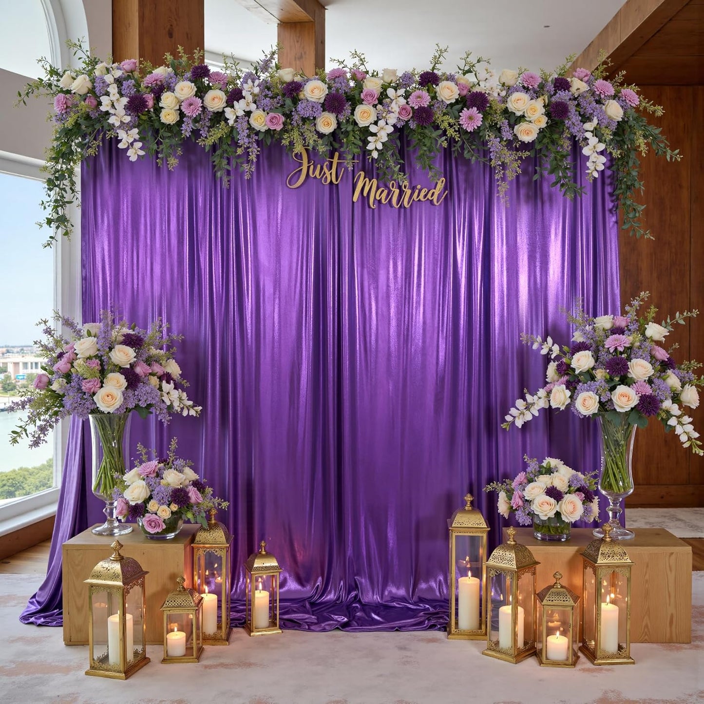 20x10ft Thick Purple Glitter Backdrop Curtain Panels for Parties, Wrinkle Free Sequin Sparking Photo Backdrop Drapes, 4 Panels 5x10ft Shimmer Back Drop Cloth for Wedding Birthday Photography