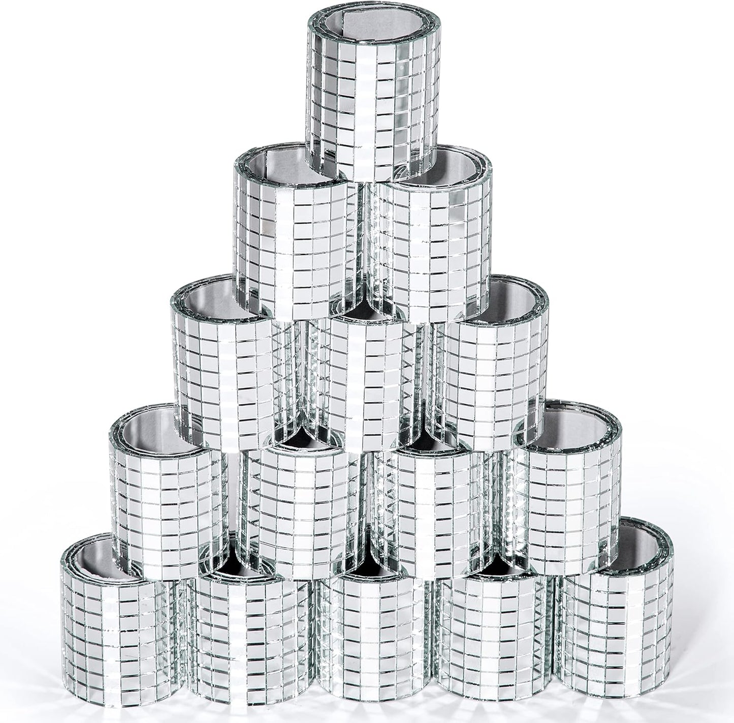 PP OPOUNT 7080 PCS Disco Ball Tiles, 5 x 5 mm Self-Adhesive Mini Mirror Tiles for DIY Craft Decoration, Art Collage, Indoor Outdoor Decoration (Silver)