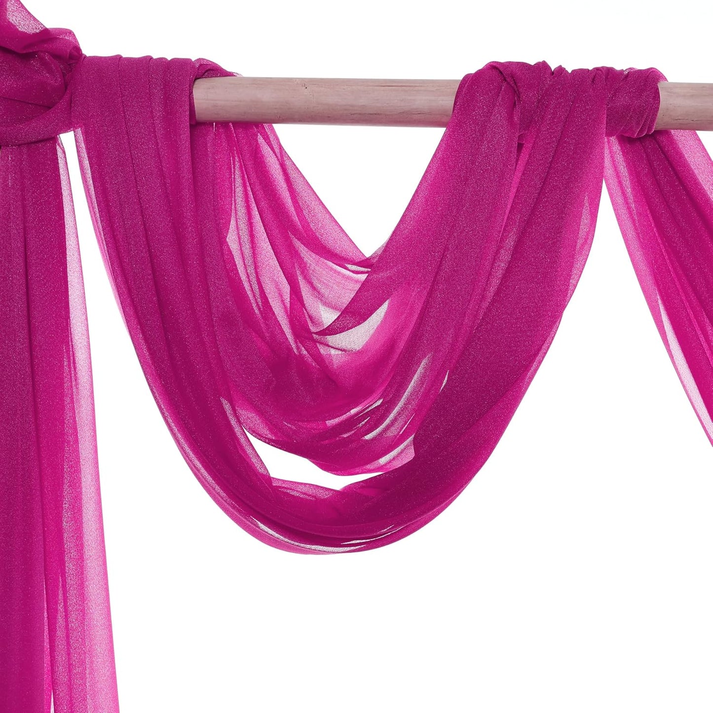 VDS Pack of 1 Panel (30 Inch X 20 Feet) Wedding Arch Draping Fabric Sheer Chiffon Fabric Drapery for Wedding Ceremony Reception Swag Backdrop Canopy Chuppah ARBO Altars Decoration (Magenta)
