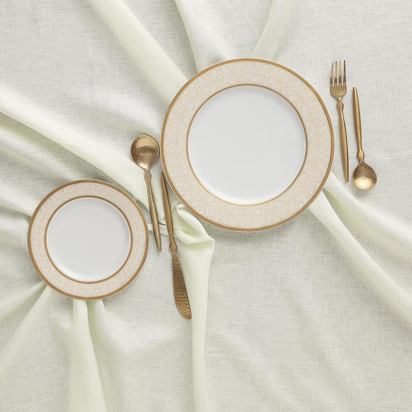 Solino Home Linen Ivory Tablecloth 60 x 102 Inch - 100% Pure Linen Rectangular Tablecloth - Machine Washable Table Cloth for Fall, Autumn, Thanksgiving, Christmas, Holiday - Fete