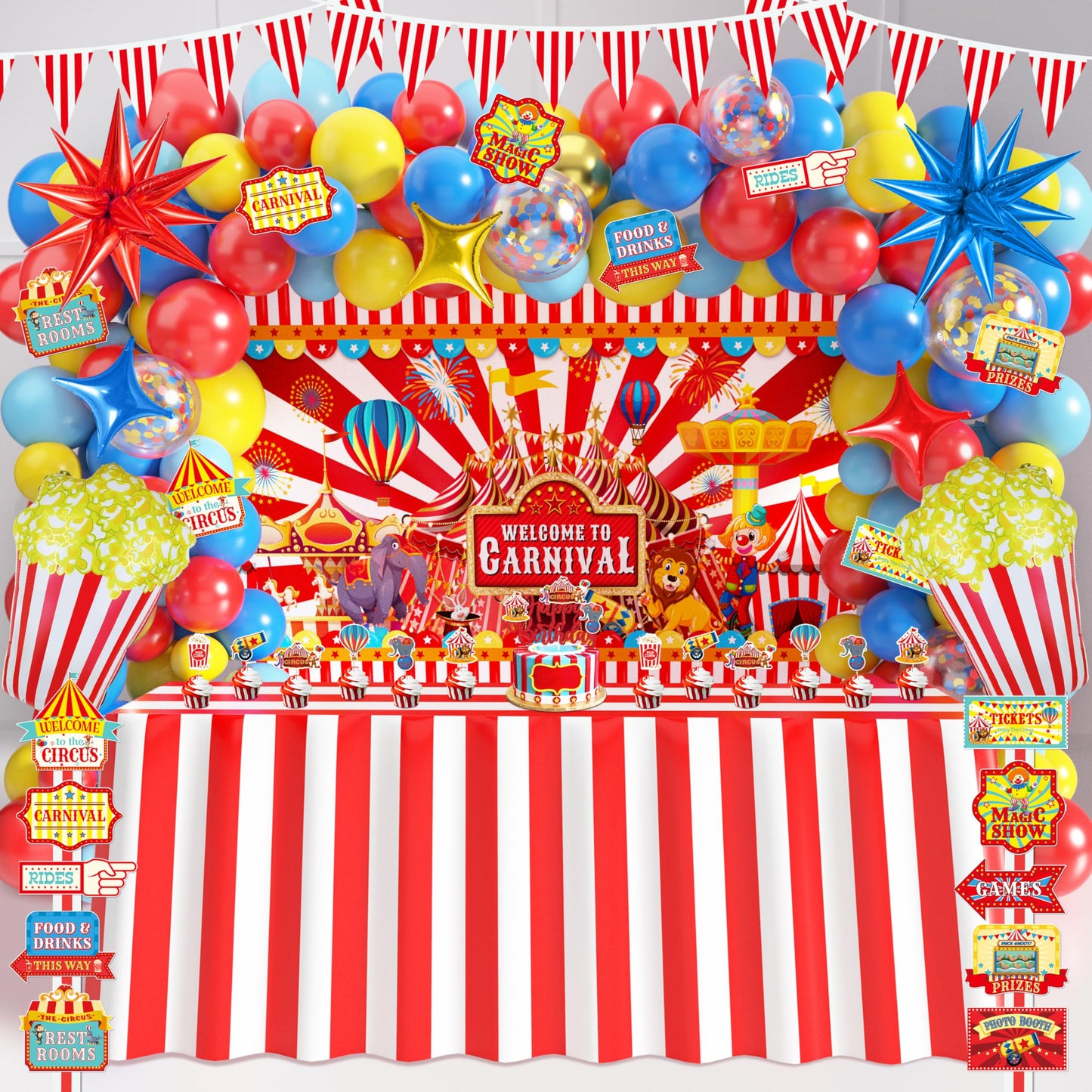 Circus Party Decorations Carnival Theme Birthday Balloon Garland Arch Kit