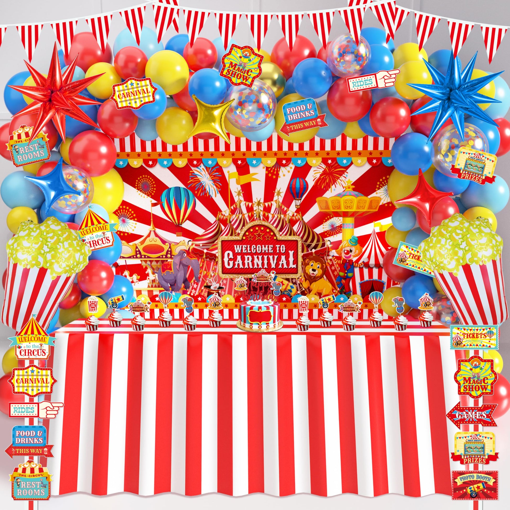 Circus Party Decorations Carnival Theme Birthday Balloon Garland Arch Kit